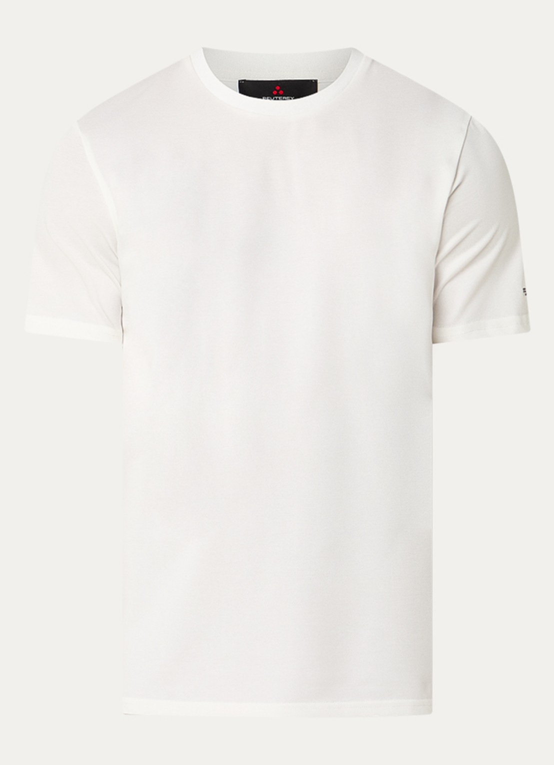 Peuterey Zole T-shirt met in zijdeblend - voorkant gebroken wit