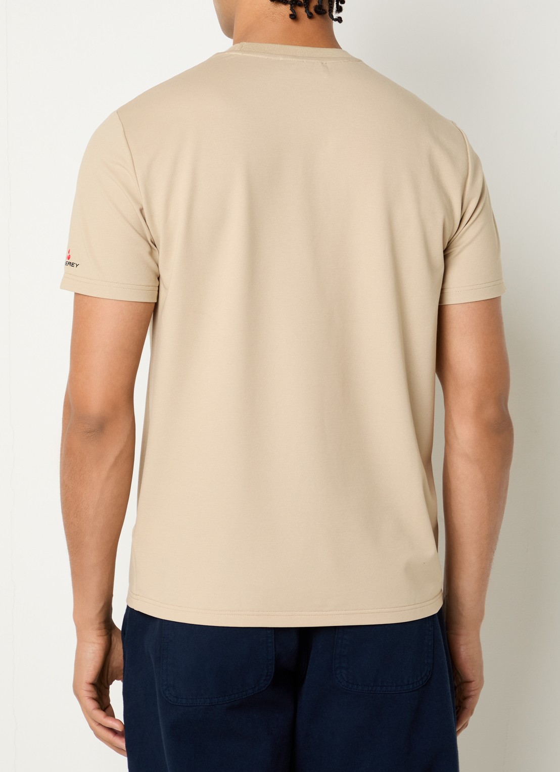 Peuterey Zole T-shirt met in zijdeblend - achterkant beige