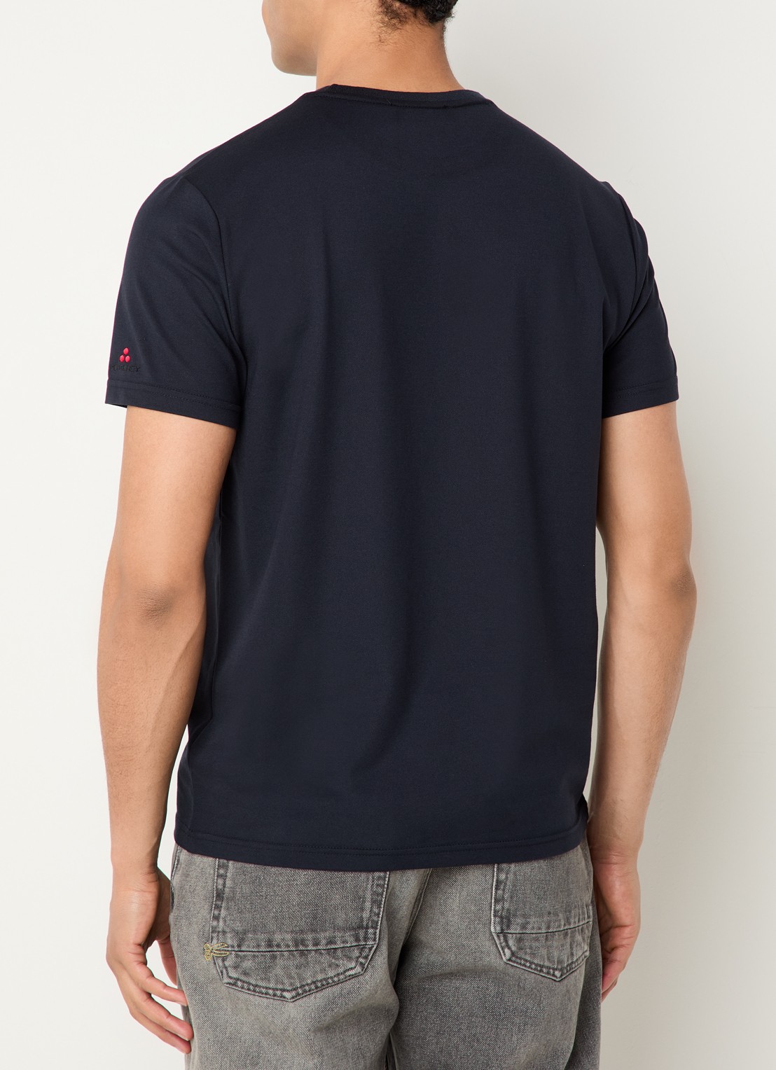 Peuterey Zole T-shirt met in zijdeblend - achterkant 4 donkerblauw