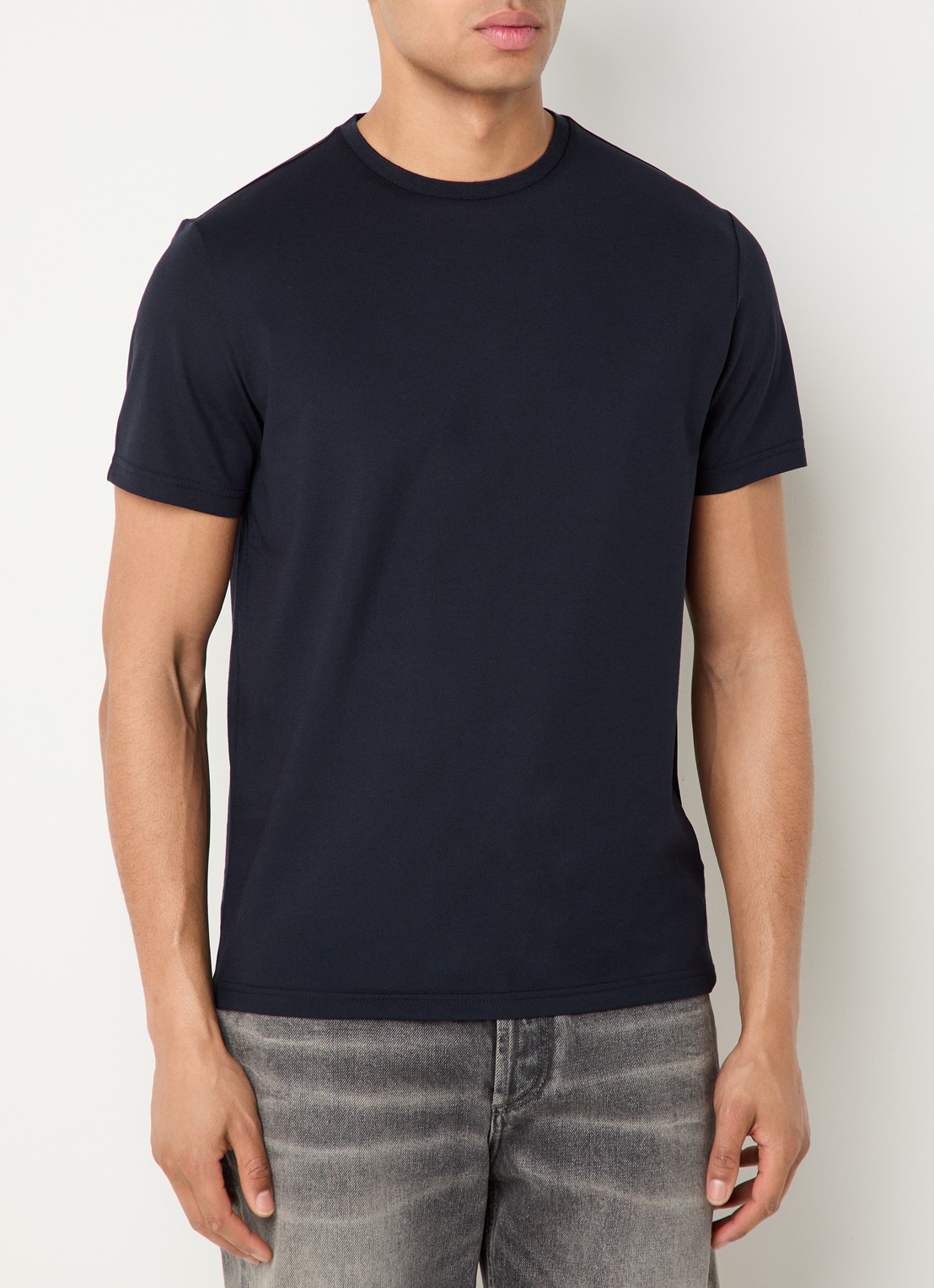 Peuterey Zole T-shirt met in zijdeblend - detail 3 donkerblauw