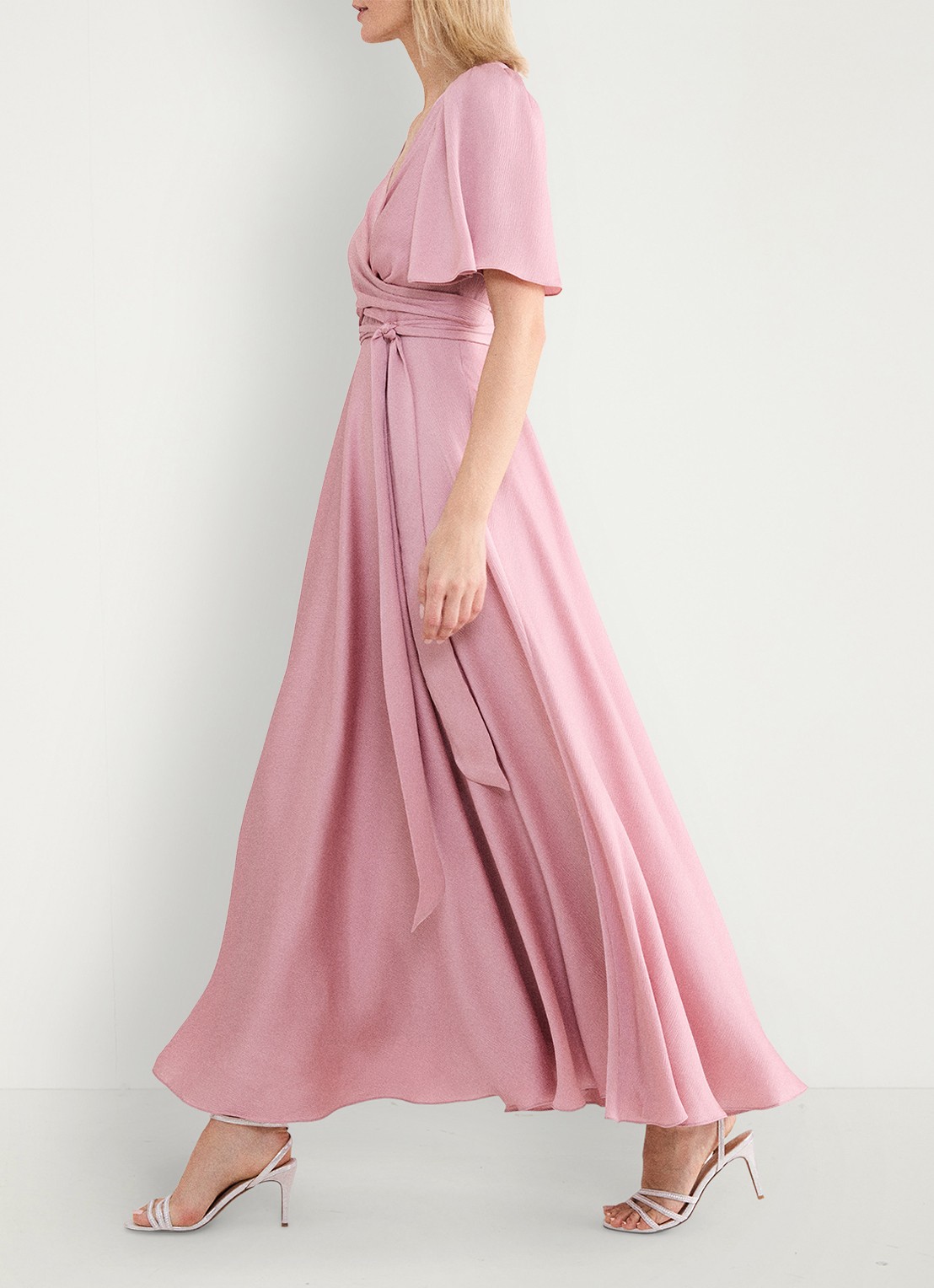 Phase Eight Abbie maxi jurk met strikceintuur - detail 6 oudroze
