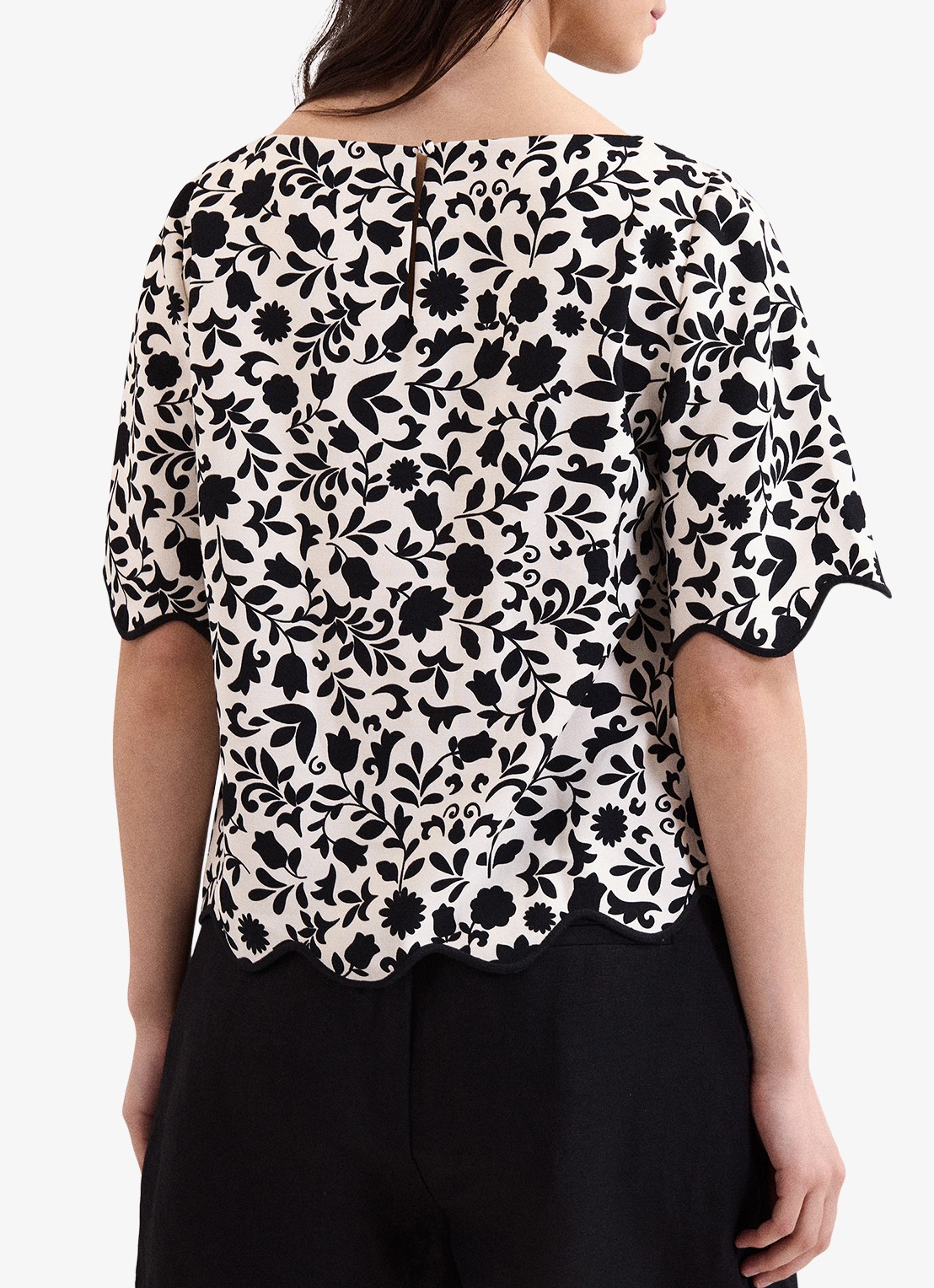 Phase Eight Abi tuniek me bloemenprint - achterkant 7 zwart
