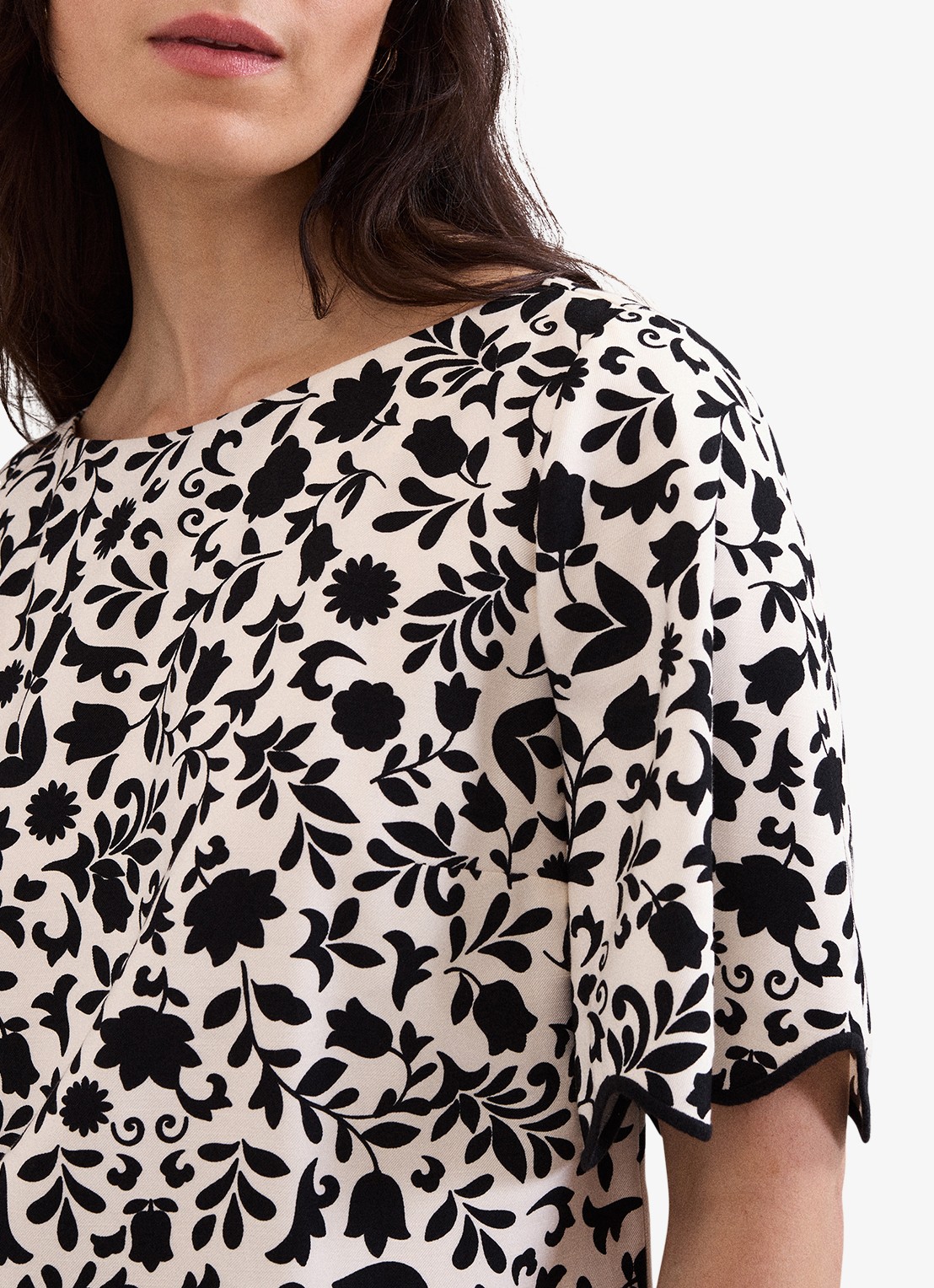 Phase Eight Abi tuniek me bloemenprint - detail 4 zwart