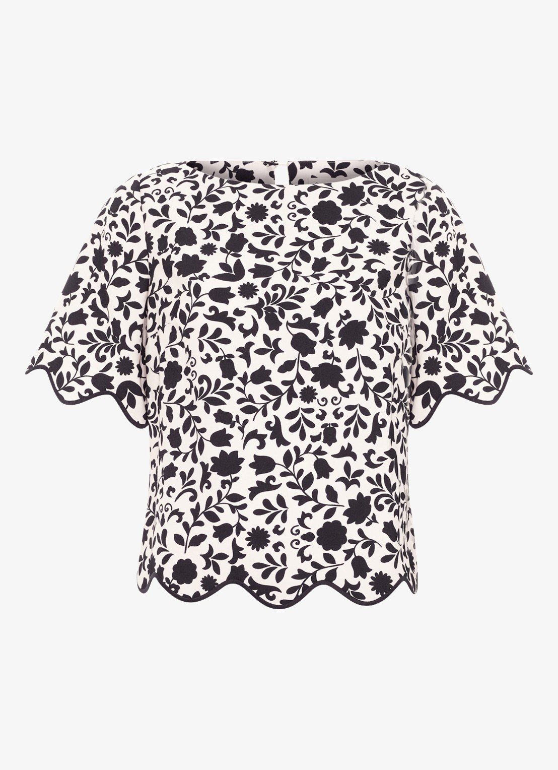 Phase Eight Abi tuniek me bloemenprint - voorkant zwart