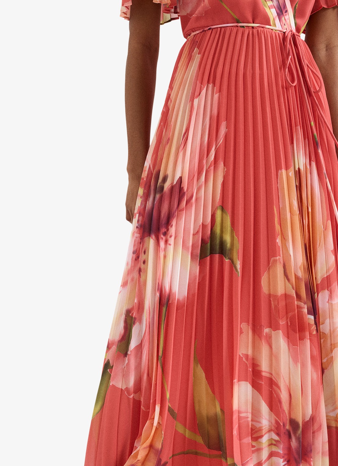 Phase Eight Abigail maxi jurk met bloemenprint - detail 5 koraal