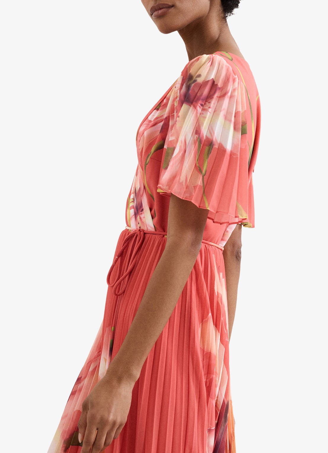 Phase Eight Abigail maxi jurk met bloemenprint - detail 6 koraal