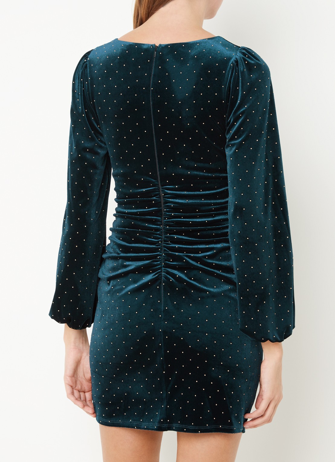 Phase Eight Adele Studded Velvet Dark Teal - achterkant 2 blauw