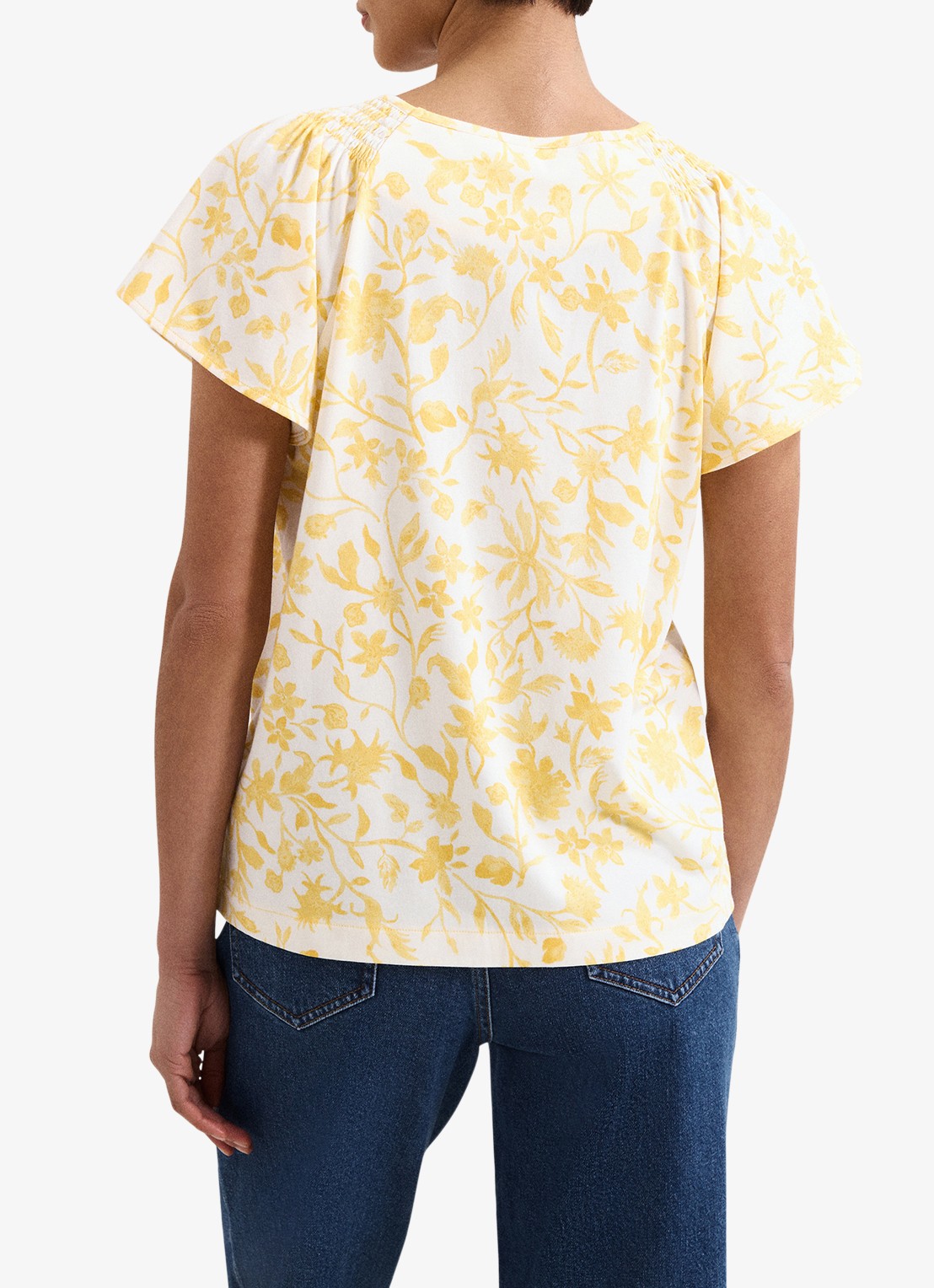 Phase Eight Adeline top met bloemenprint - achterkant 5 geel