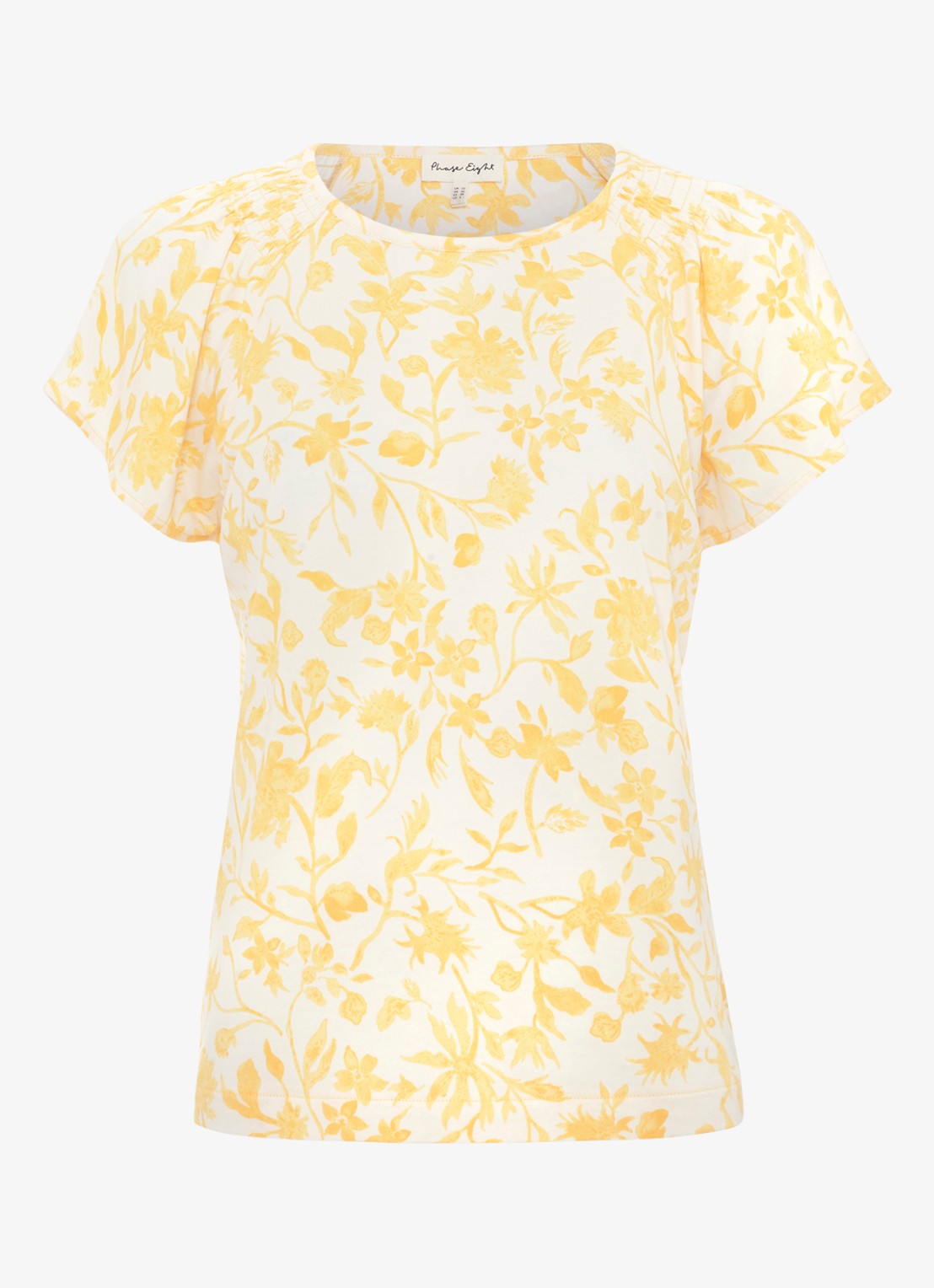 Phase Eight Adeline top met bloemenprint - voorkant 6 geel