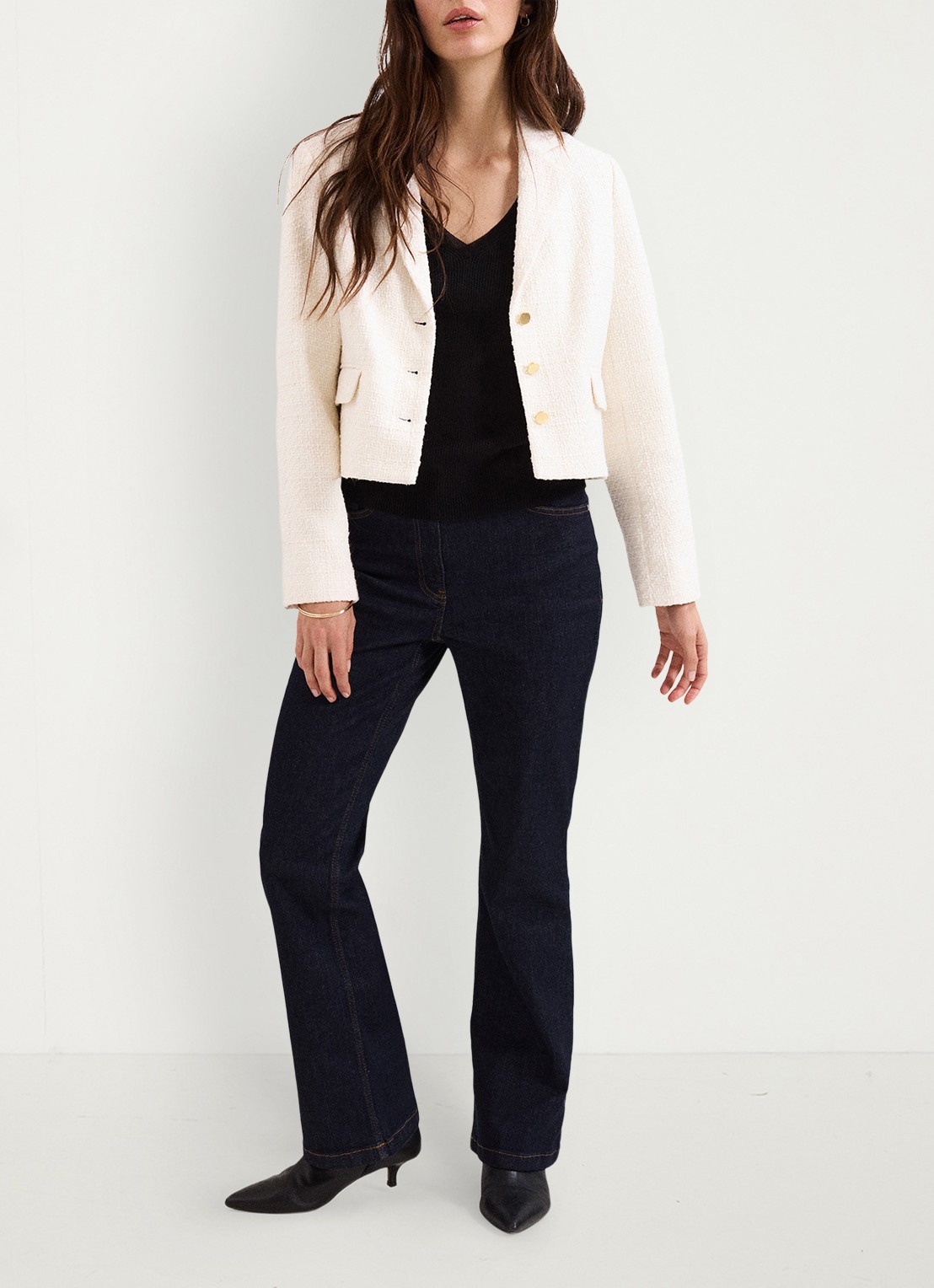 Phase Eight Adria blazer met klepzakken - voorkant 3 ivory