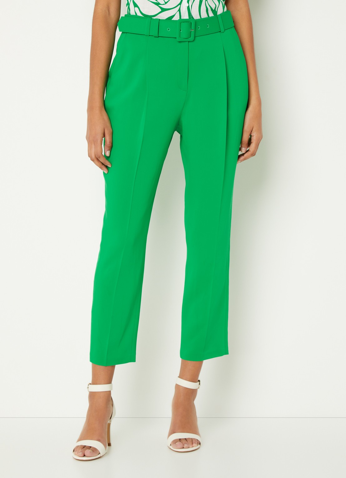 Phase Eight Adria high waist slim fit pantalon met ceintuur - detail 4 groen