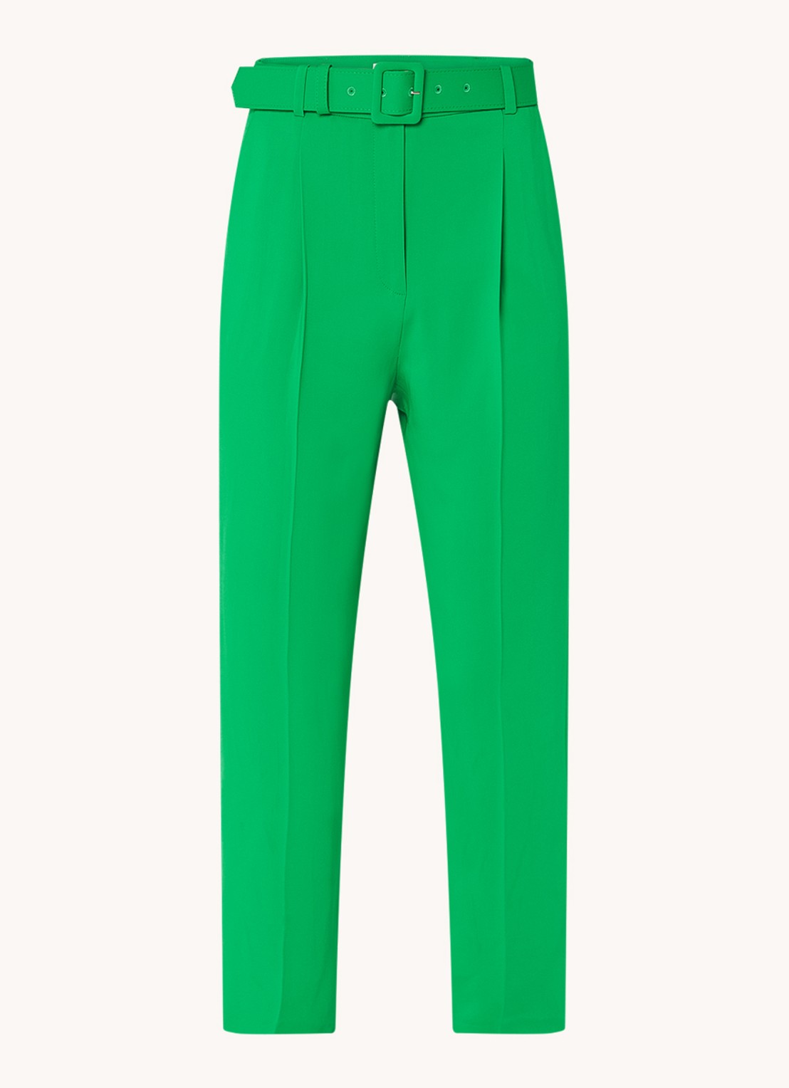 Phase Eight Adria high waist slim fit pantalon met ceintuur - voorkant 2 groen