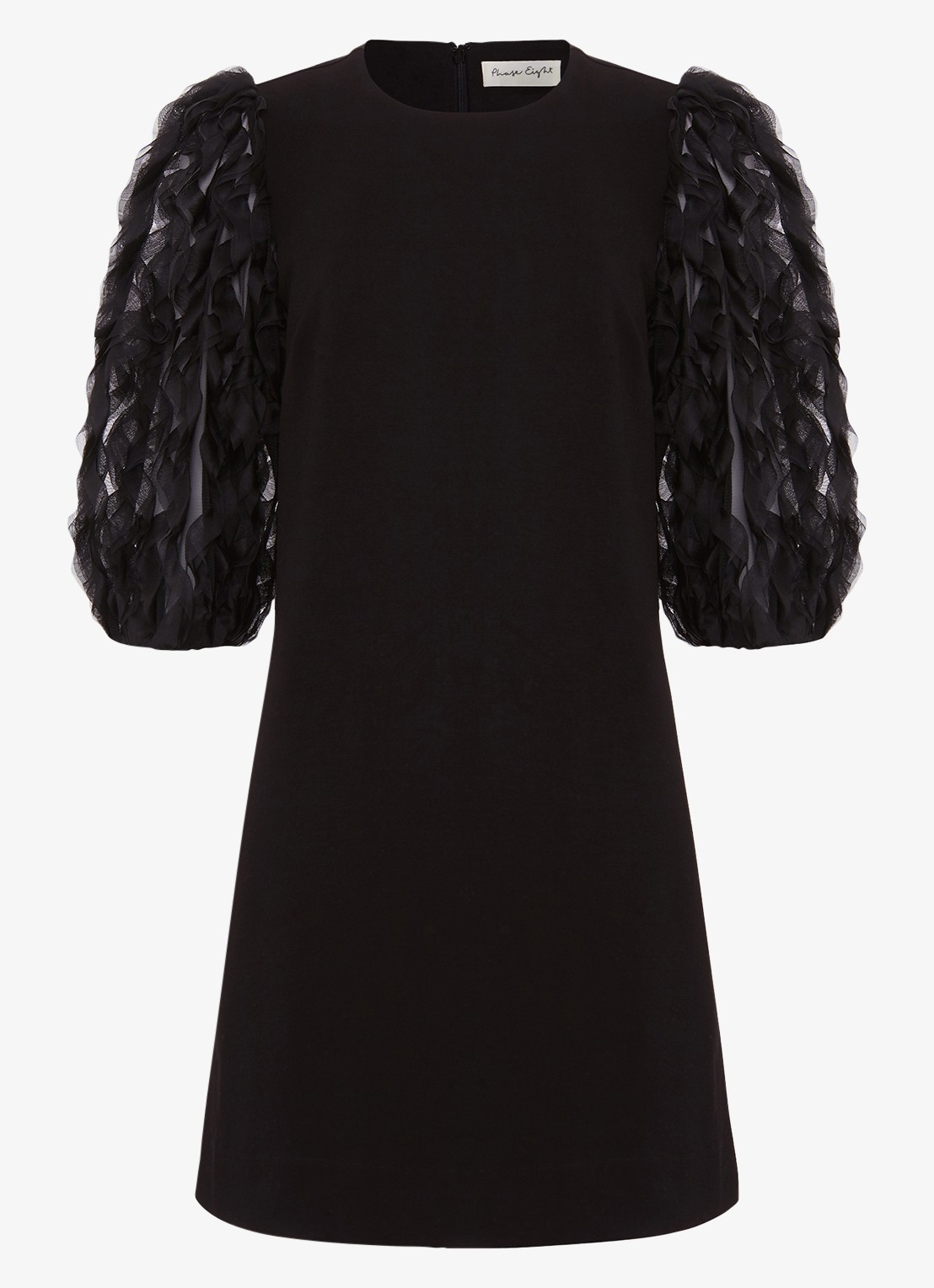 Phase Eight Aida mini jurk met pofmouw - voorkant zwart