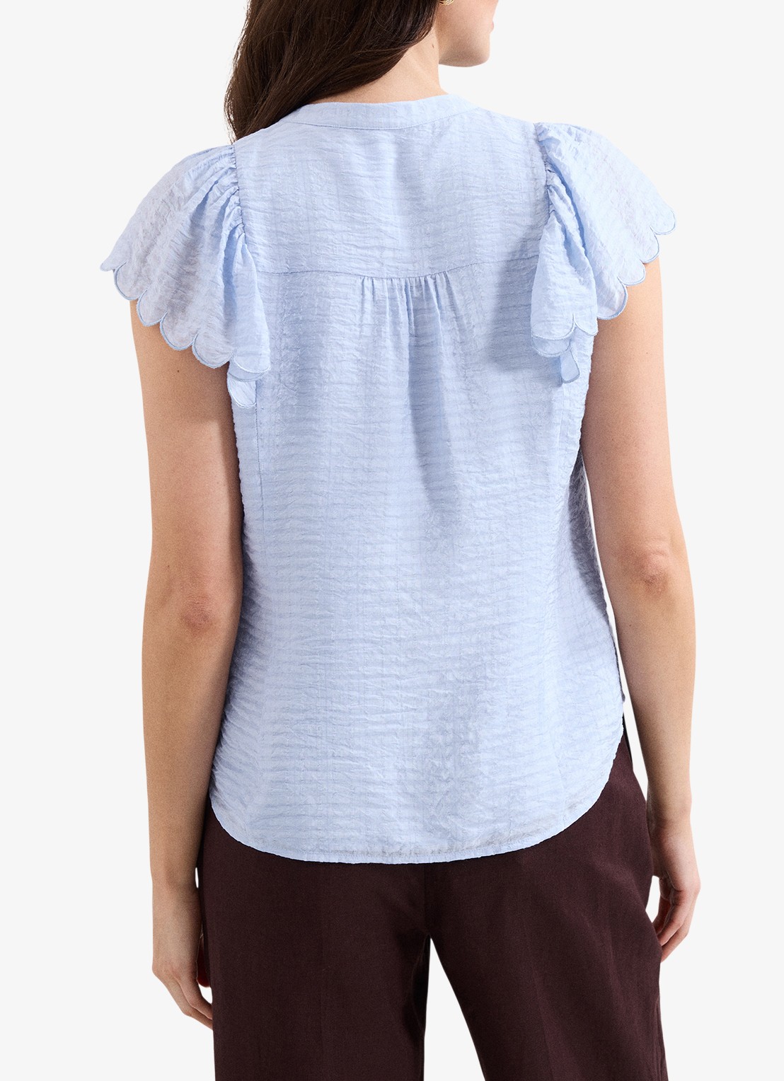 Phase Eight Aleasha blouse met V-hals - achterkant lichtblauw
