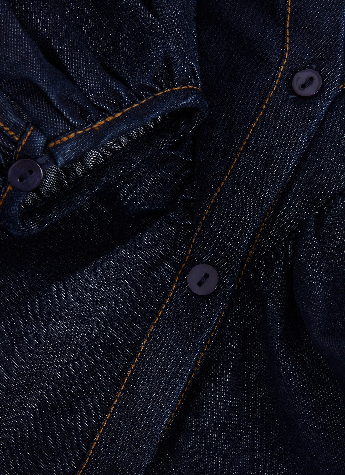 Phase Eight Alexia blouse van denim - detail 5 donkerblauw