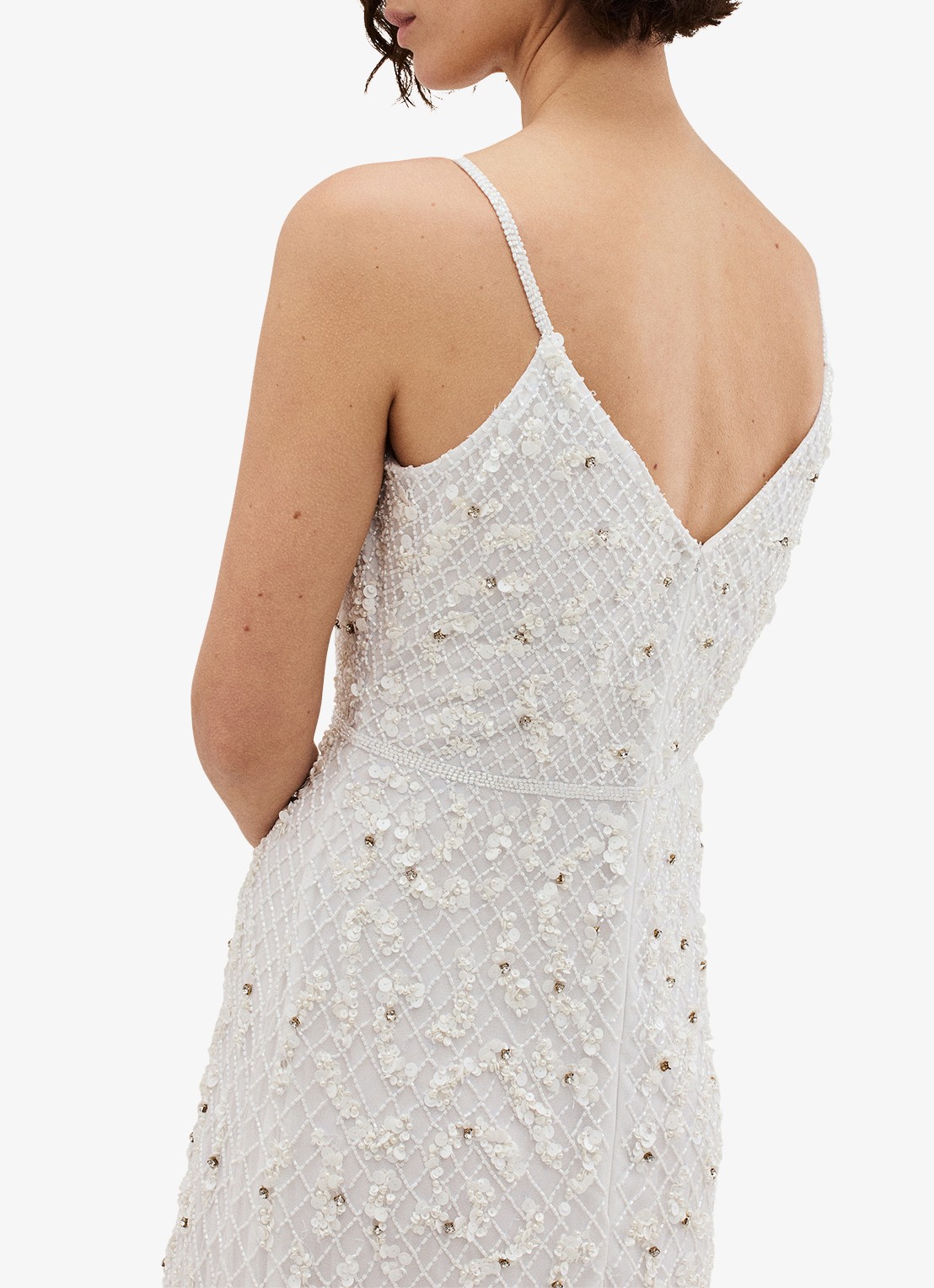 Phase Eight Alexia maxi jurk met studs - detail 7 gebroken wit
