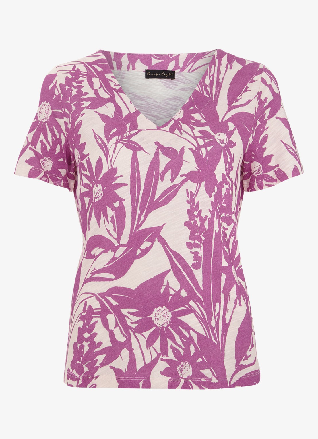 Phase Eight Alice T-shirt met bloemenprint - voorkant 6 paars