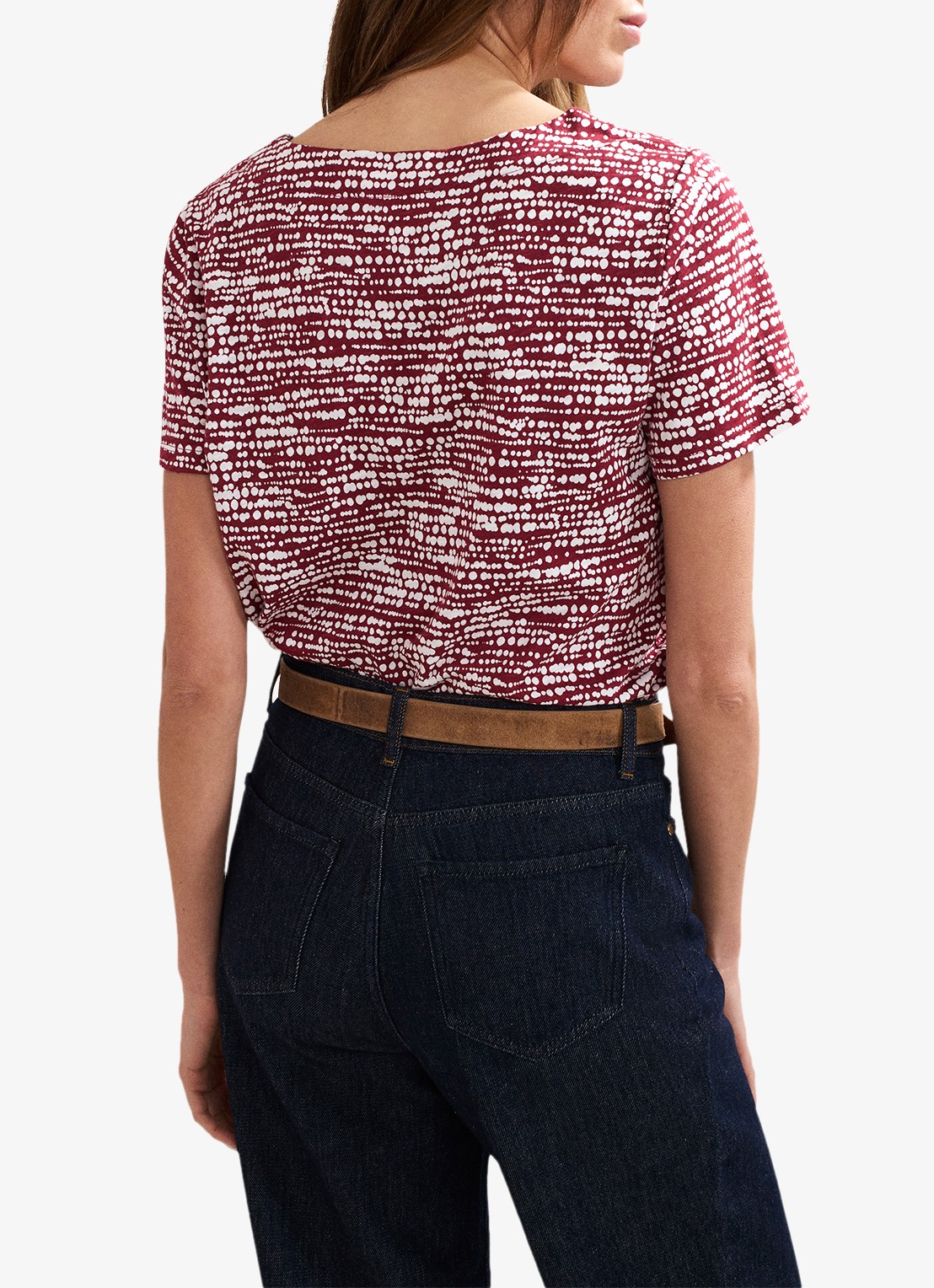 Phase Eight Alice T-shirt met print - achterkant bordeauxrood