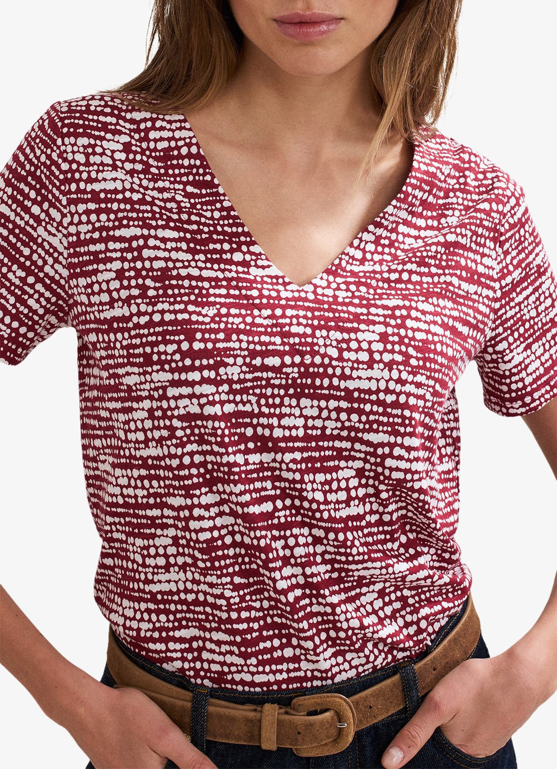 Phase Eight Alice T-shirt met print - detail 4 bordeauxrood