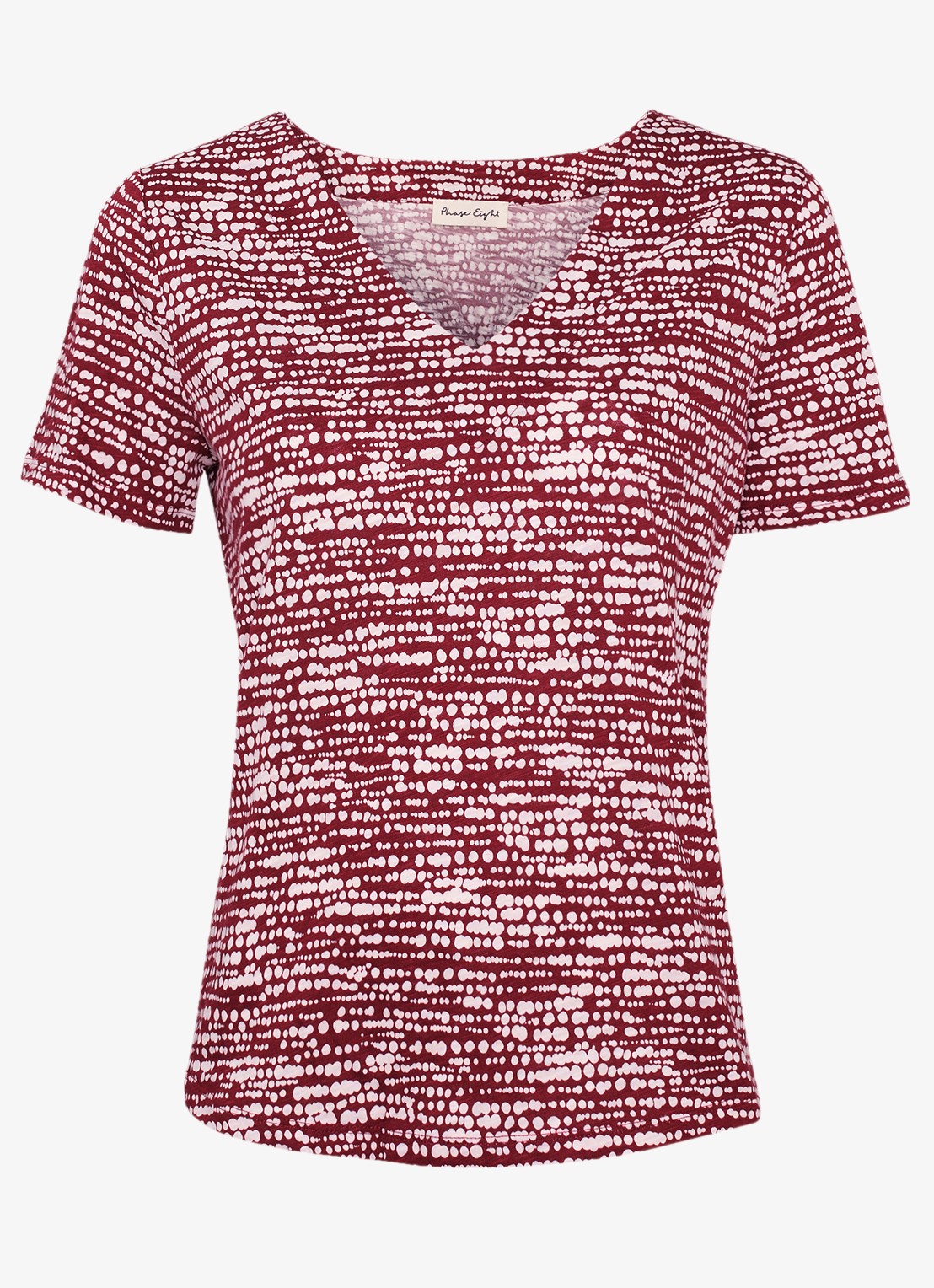 Phase Eight Alice T-shirt met print - voorkant 2 bordeauxrood