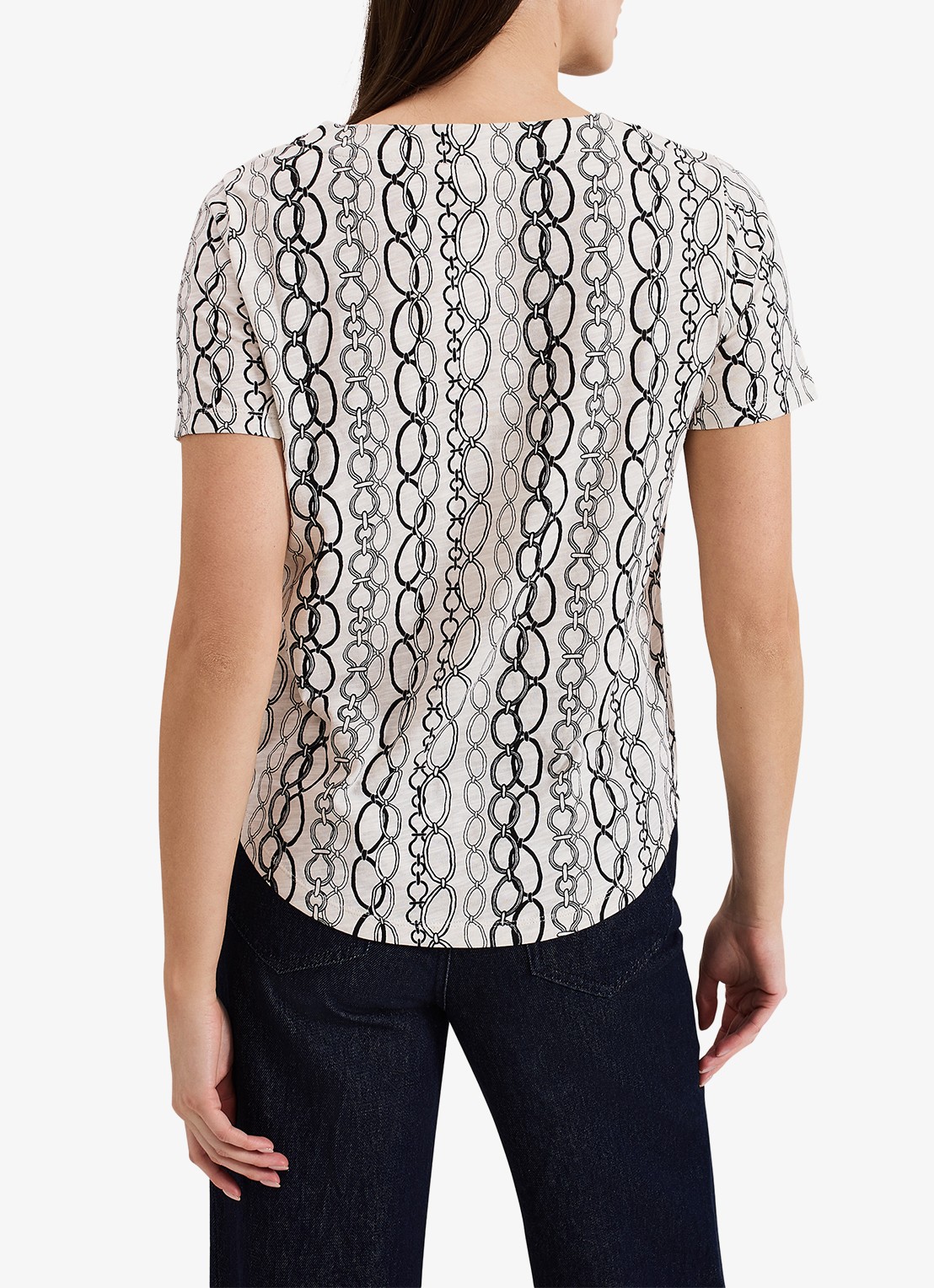 Phase Eight Alice top met print - achterkant 7 gebroken wit