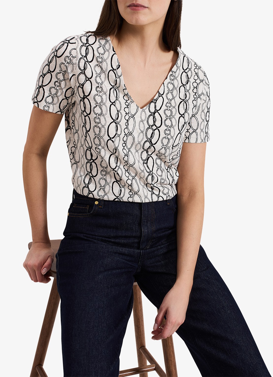 Phase Eight Alice top met print - detail 5 gebroken wit