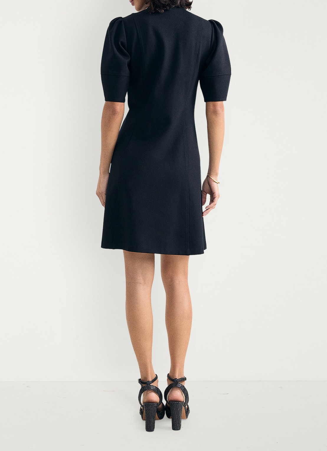 Phase Eight Alima Ponte mini jurk met opstaande kraag - achterkant zwart