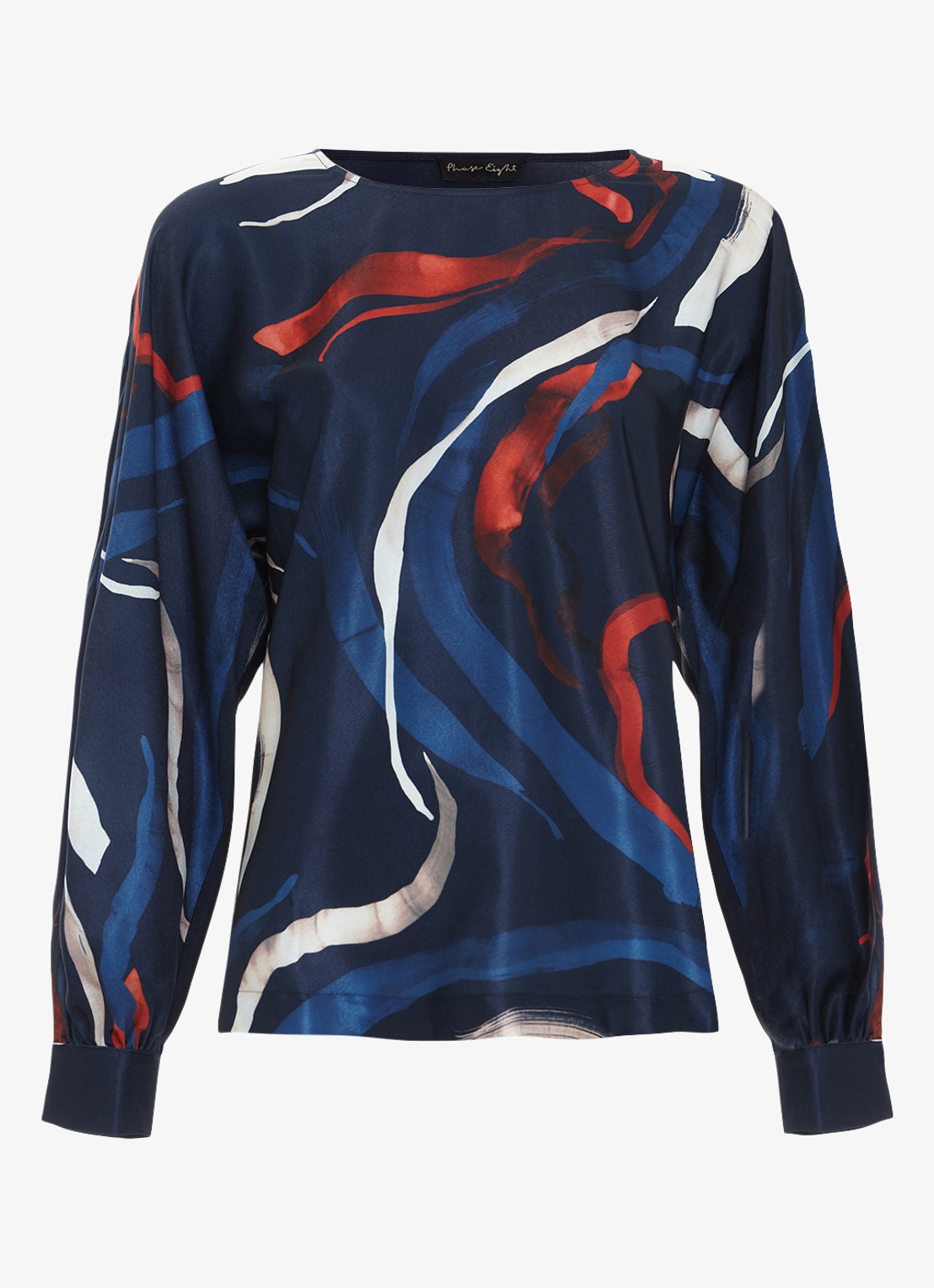 Phase Eight Alora top met print - voorkant donkerblauw