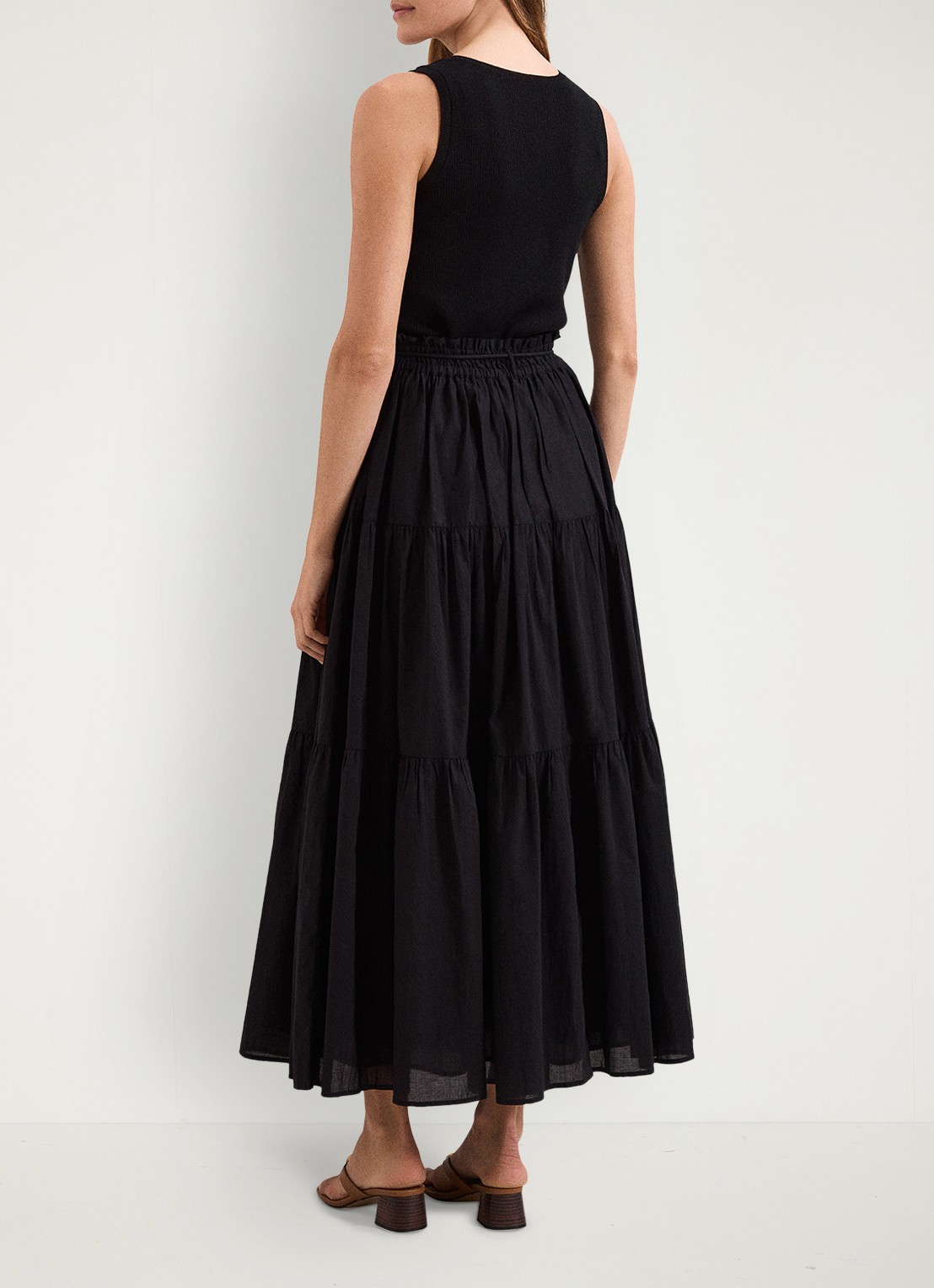 Phase Eight Alva maxi rok met plooien - achterkant 7 zwart