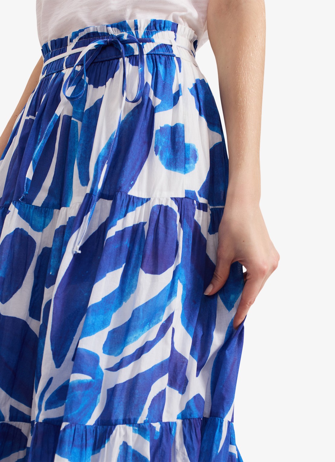Phase Eight Alva midi rok met print - detail 2 donkerblauw