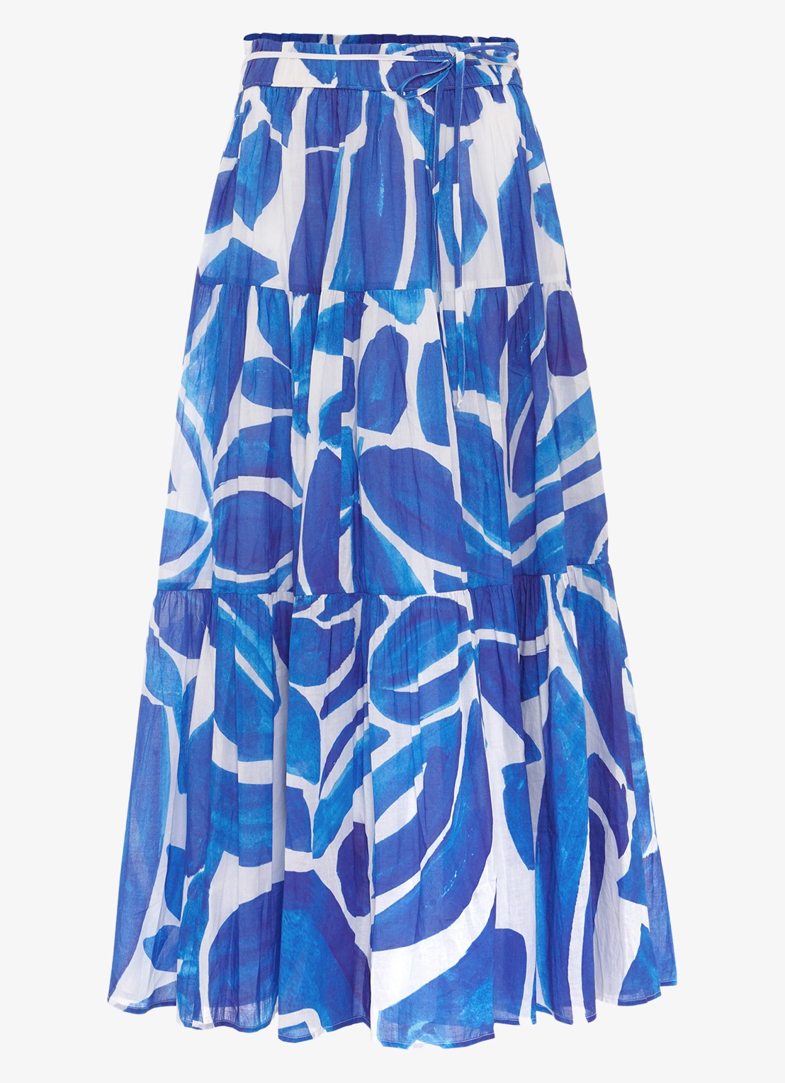 Phase Eight Alva midi rok met print - voorkant 6 donkerblauw