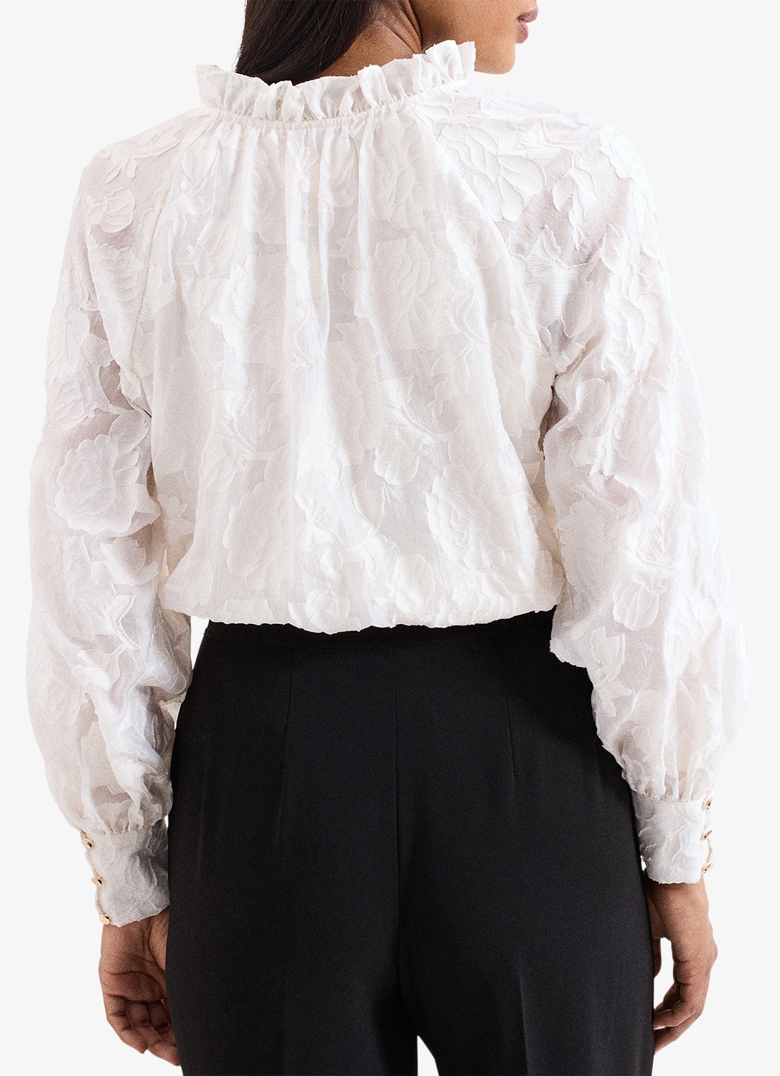 Phase Eight Amal blouse met bloemenprint - achterkant gebroken wit