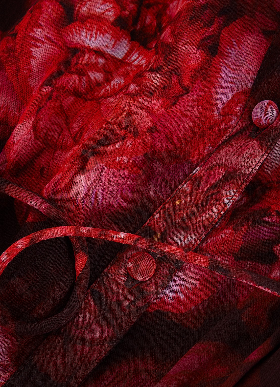 Phase Eight Amaris maxi blousejurk met bloemenprint en strikceintuur - detail 8 rood