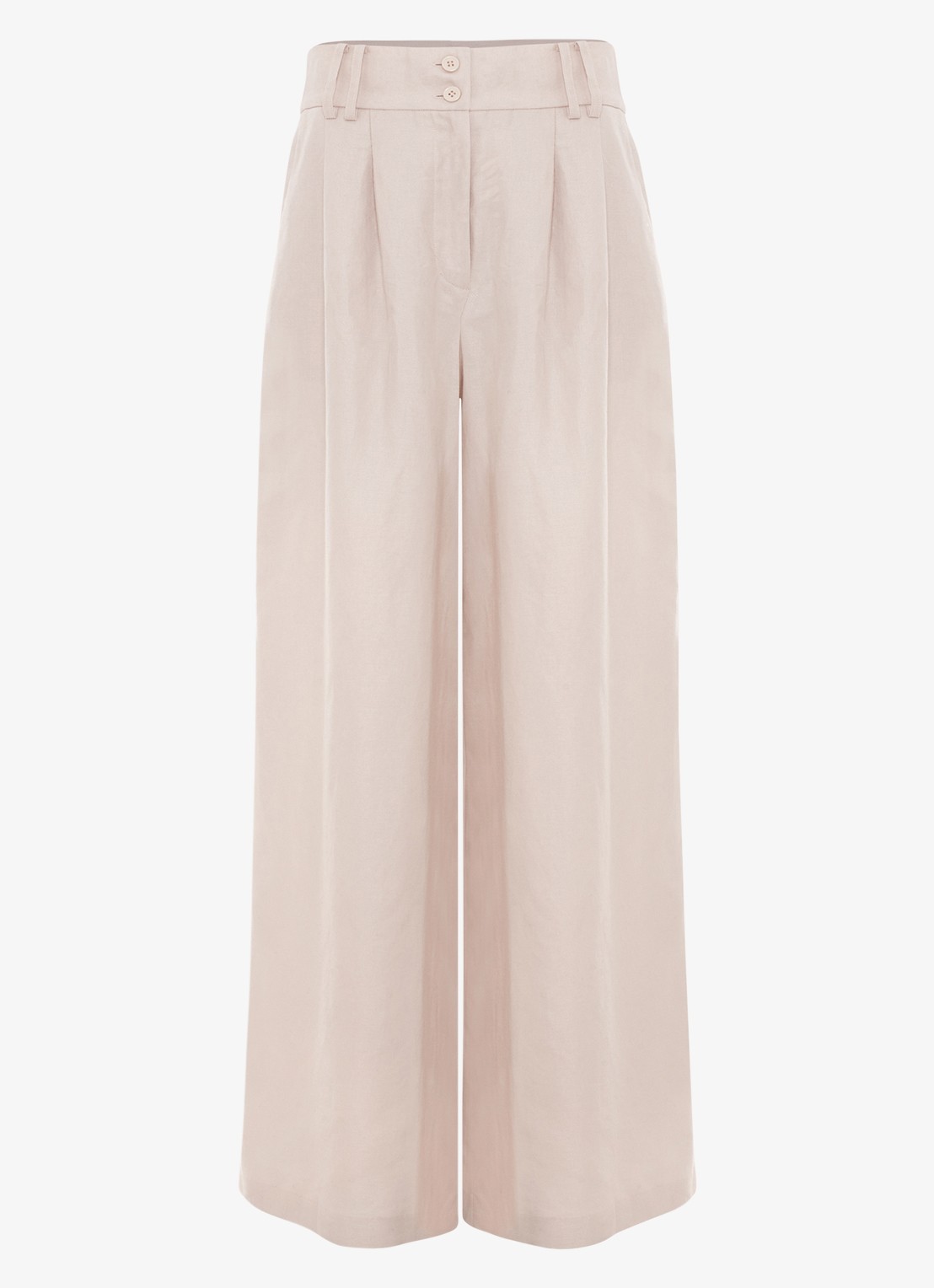 Phase Eight Amble mid waist wide fit pantalon met steekzakken - voorkant 6 creme