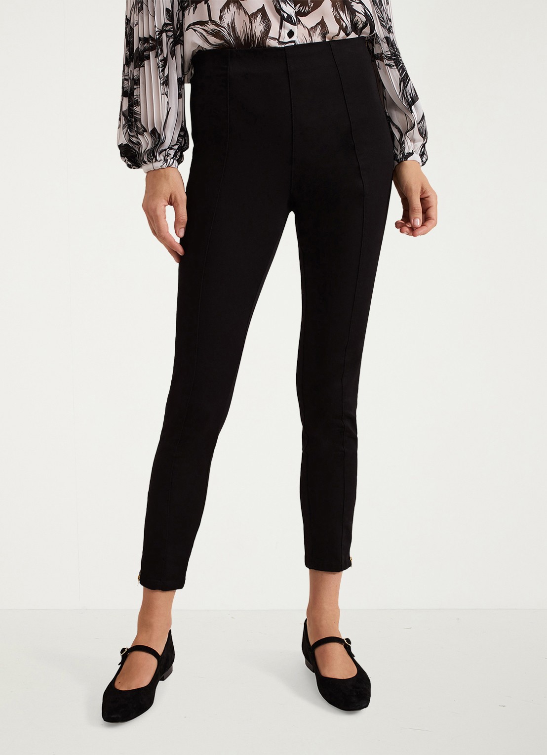 Phase Eight Amina mid waist cropped skinny fit broek persplooi - detail 6 zwart