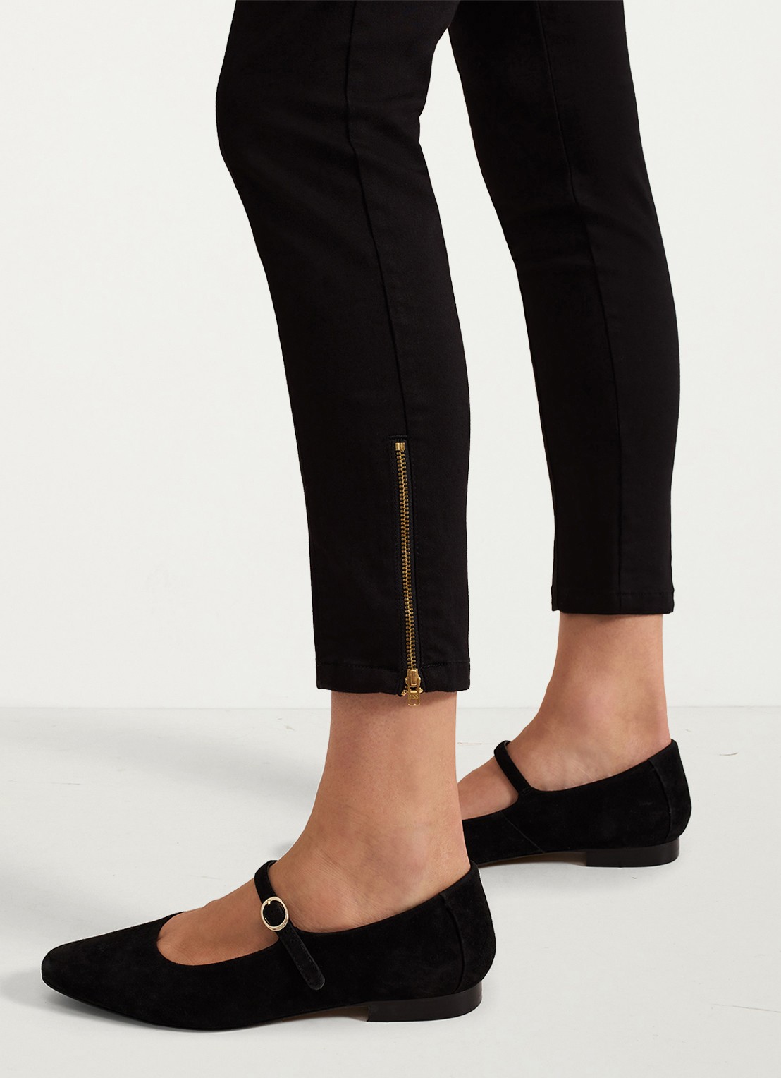 Phase Eight Amina mid waist cropped skinny fit broek persplooi - detail 8 zwart