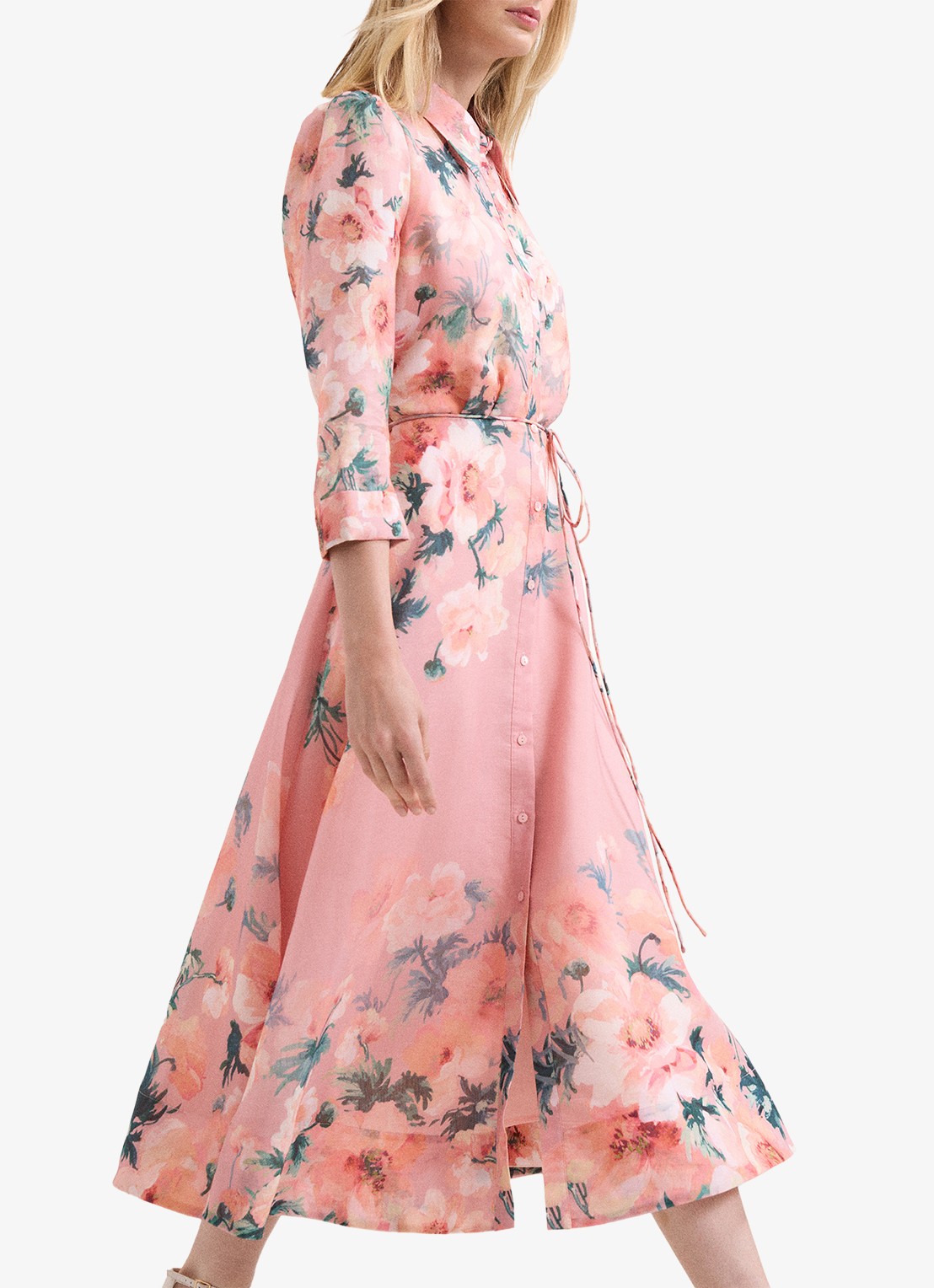 Phase Eight Anabella midi jurk met bloemenprint - detail 2 oudroze