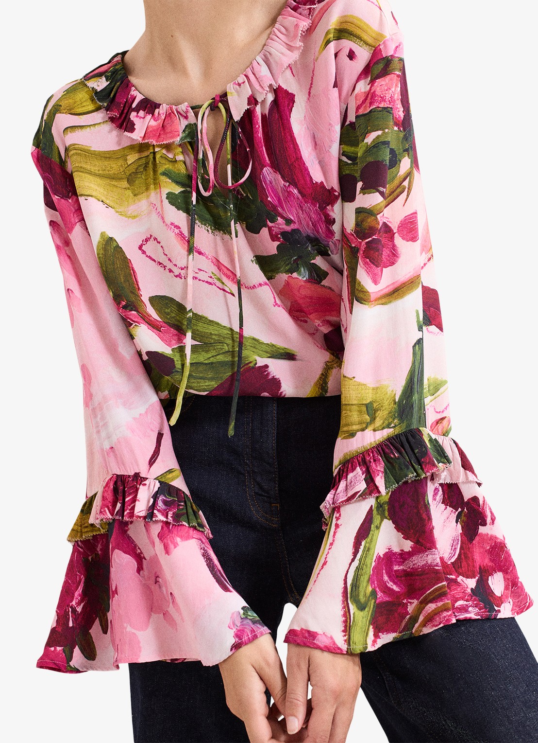 Phase Eight Andi blouse met bloemenprint - detail 5 roze