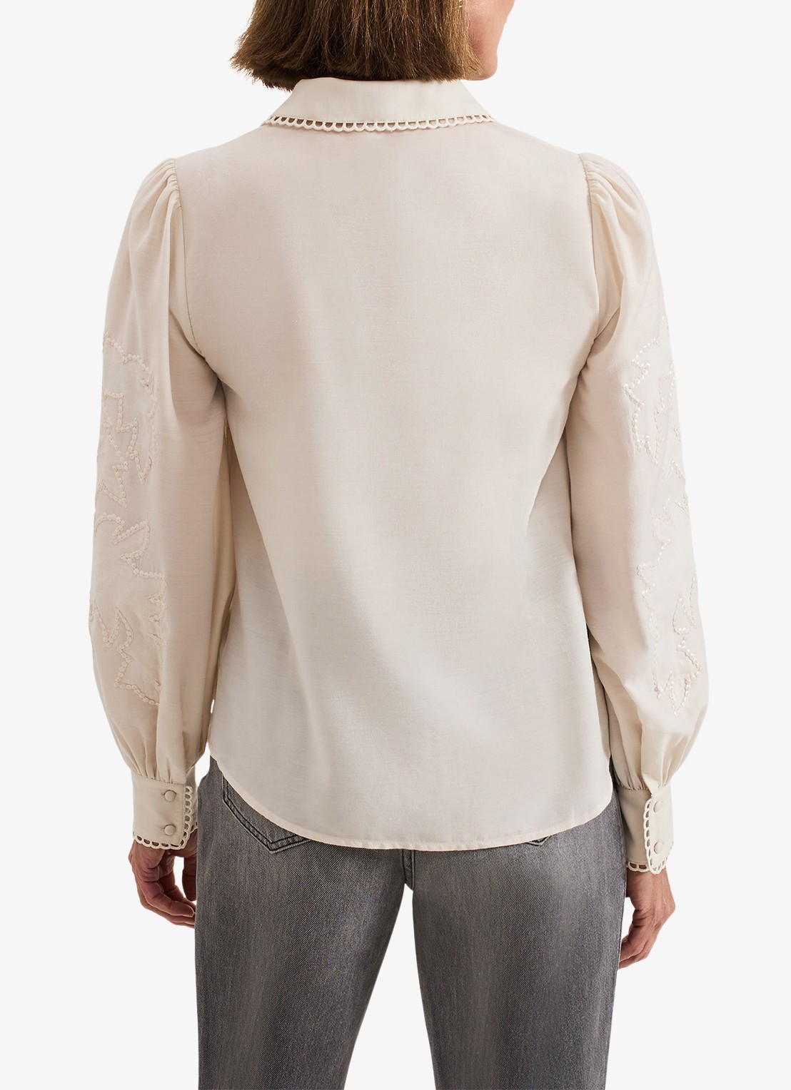 Phase Eight Aneira blouse met pailletten  - achterkant gebroken wit