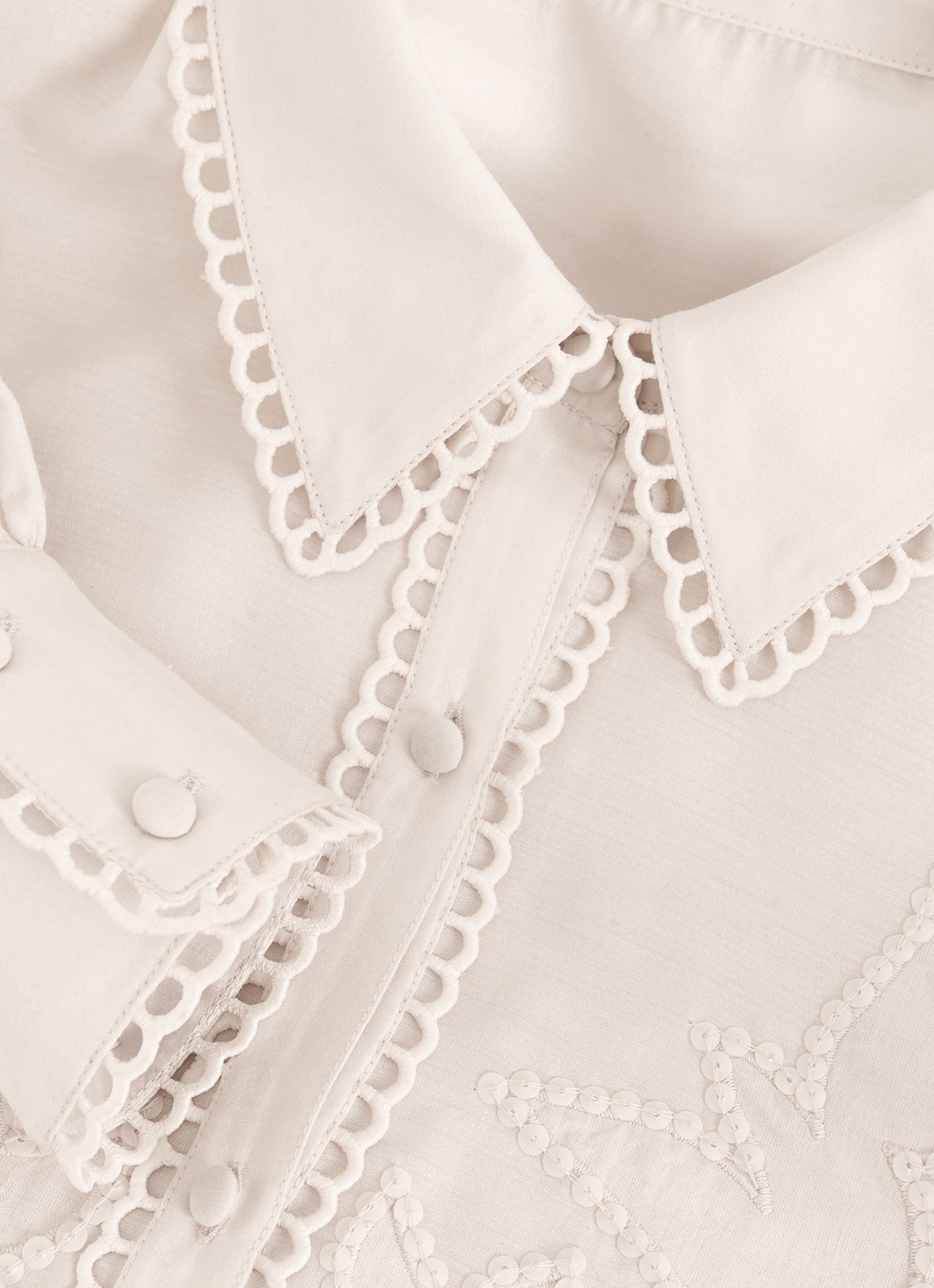 Phase Eight Aneira blouse met pailletten  - detail 8 gebroken wit