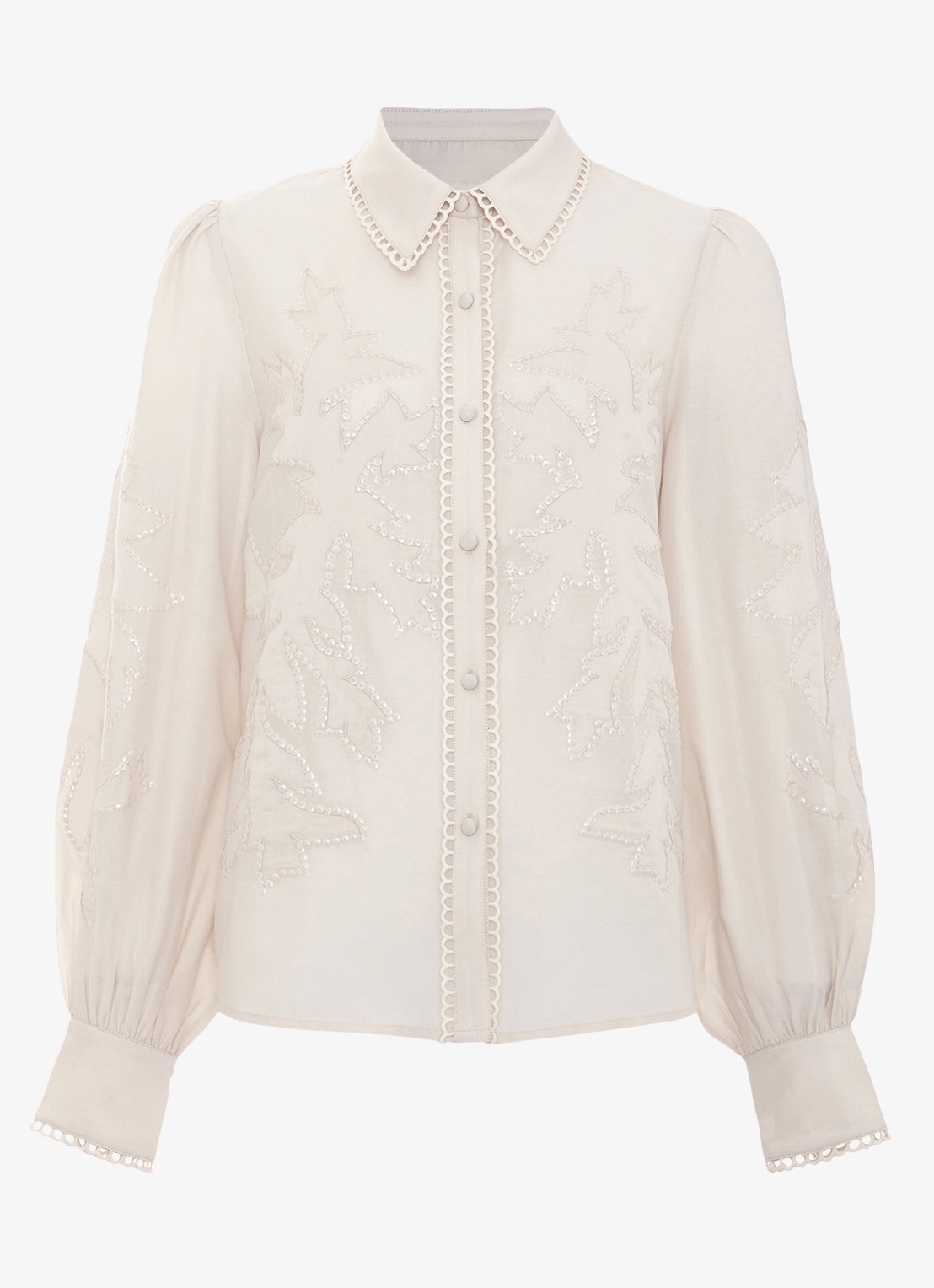 Phase Eight Aneira blouse met pailletten  - voorkant 2 gebroken wit