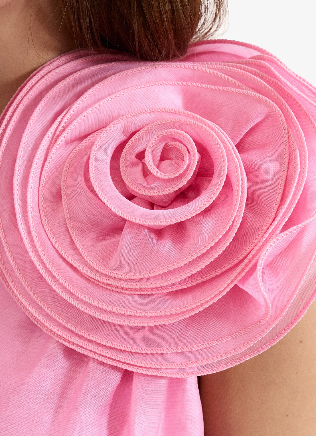 Phase Eight Angelina top in linnenblend met asymmetrische hals - detail 5 roze