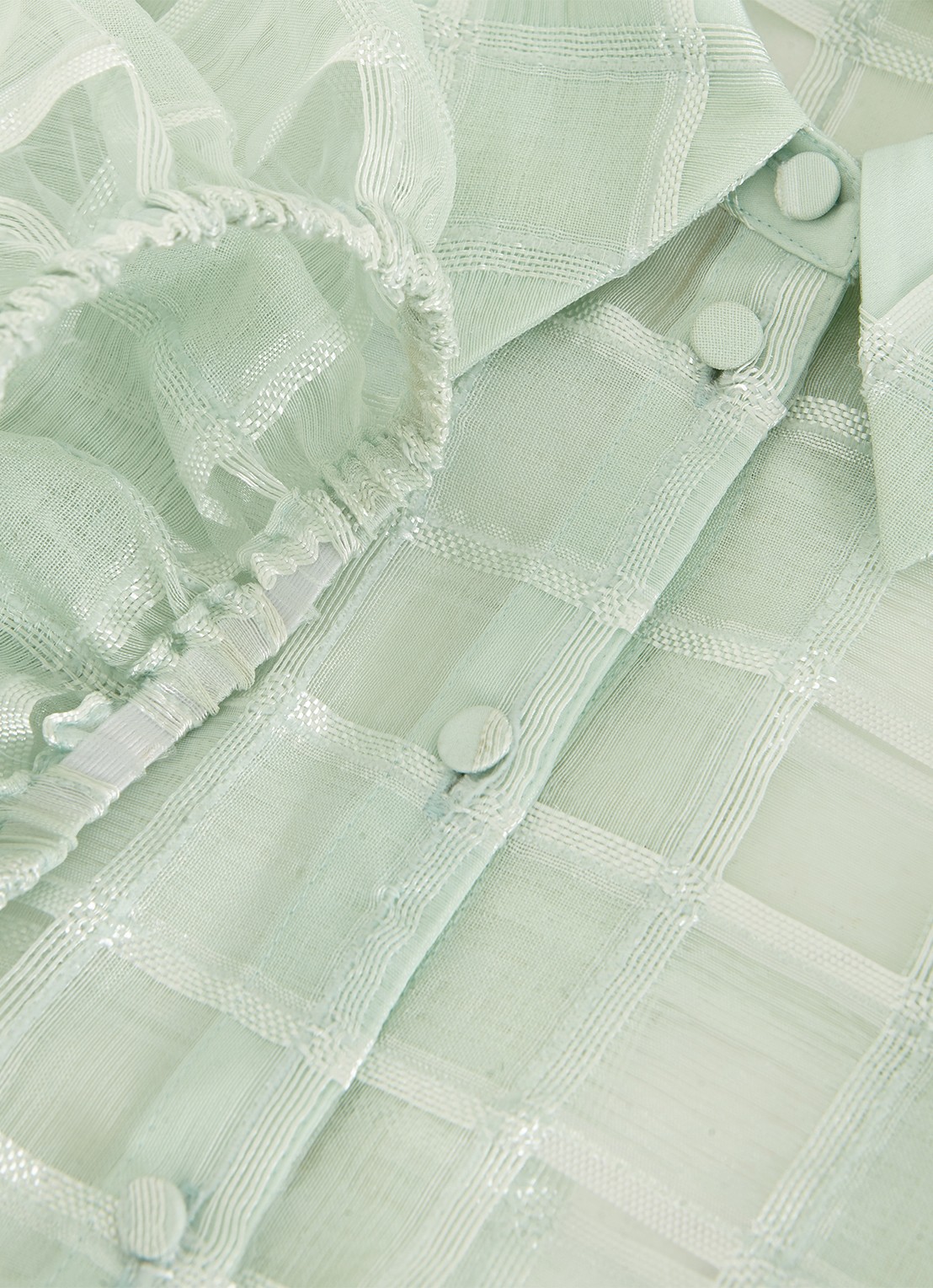Phase Eight Angie semi-transparante blouse met ruitdessin - detail 6 lindegroen