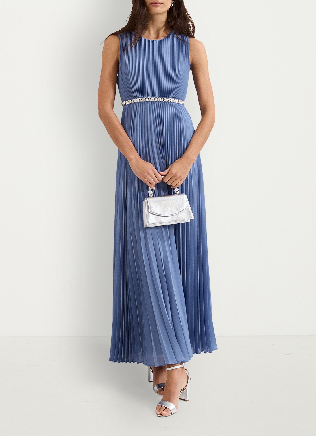 Phase Eight Anora midi jurk met plooien - detail 2 blauw