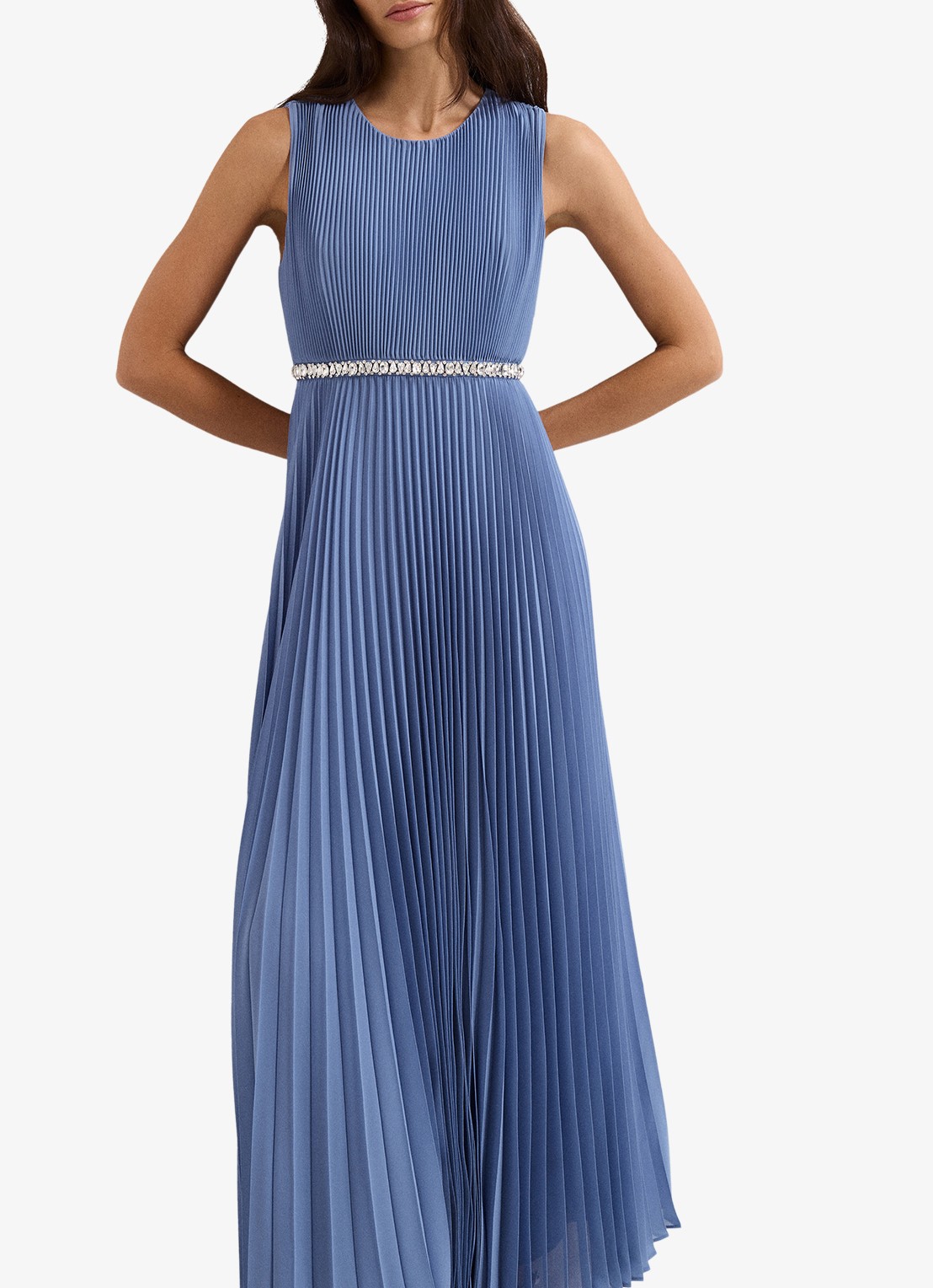 Phase Eight Anora midi jurk met plooien - detail 3 blauw