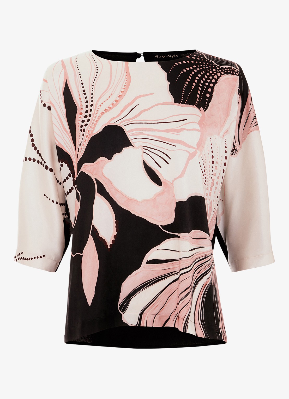 Phase Eight Antonia top met bloemenprint - voorkant 5 zwart