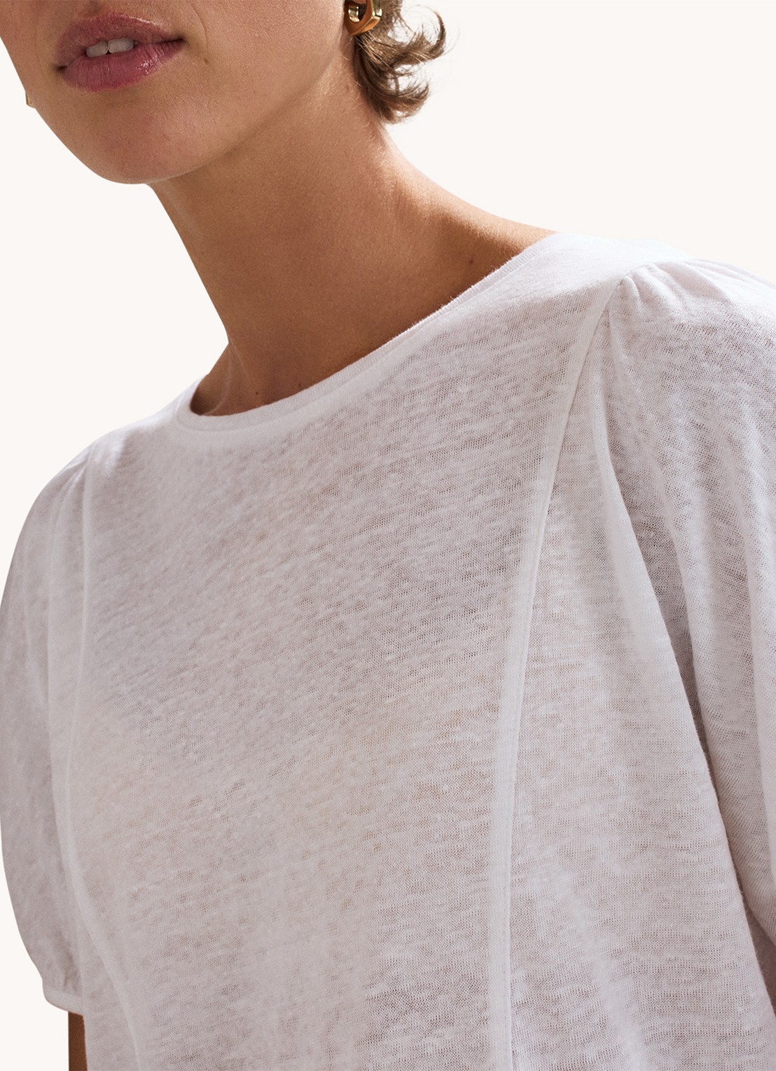 Phase Eight Arabel top van linnen met pofmouw - detail 6 wit