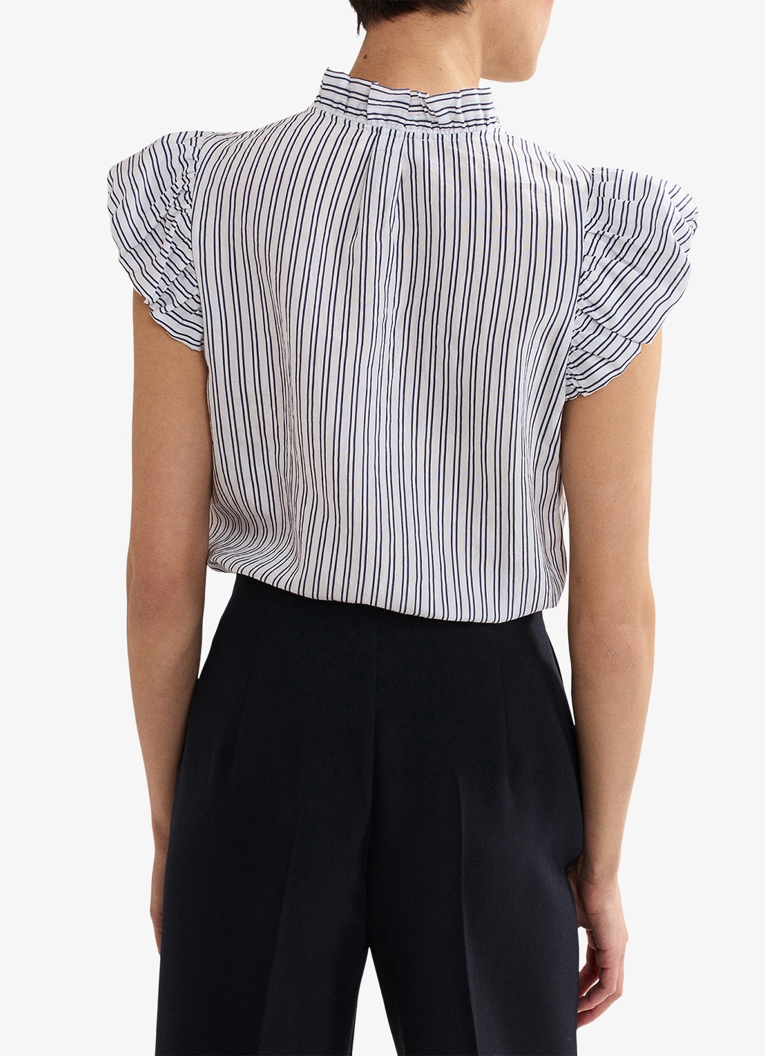 Phase Eight Ariana top met streepprint - achterkant 3 donkerblauw