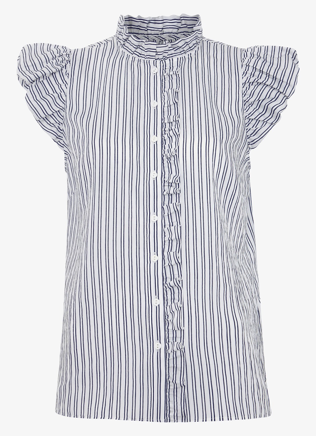 Phase Eight Ariana top met streepprint - voorkant donkerblauw