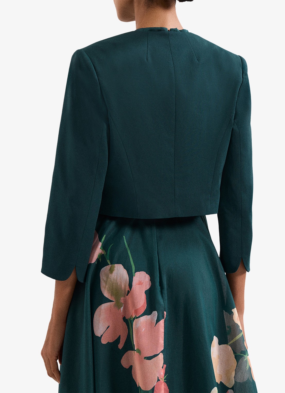 Phase Eight Arlette bolero met schoudervulling - achterkant 2 zeegroen